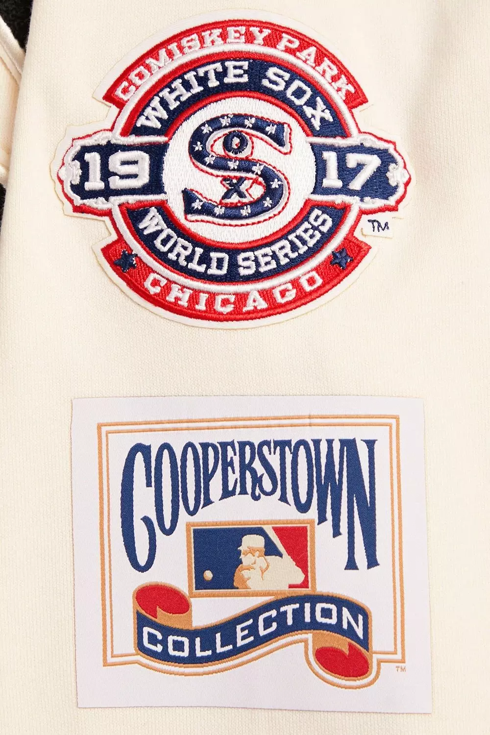 Pro Standard Men's MLB Chicago White Sox Retro Classic Fleece Pullover Hoodie - Eggshell/Black - EGGSHELL/BLACK