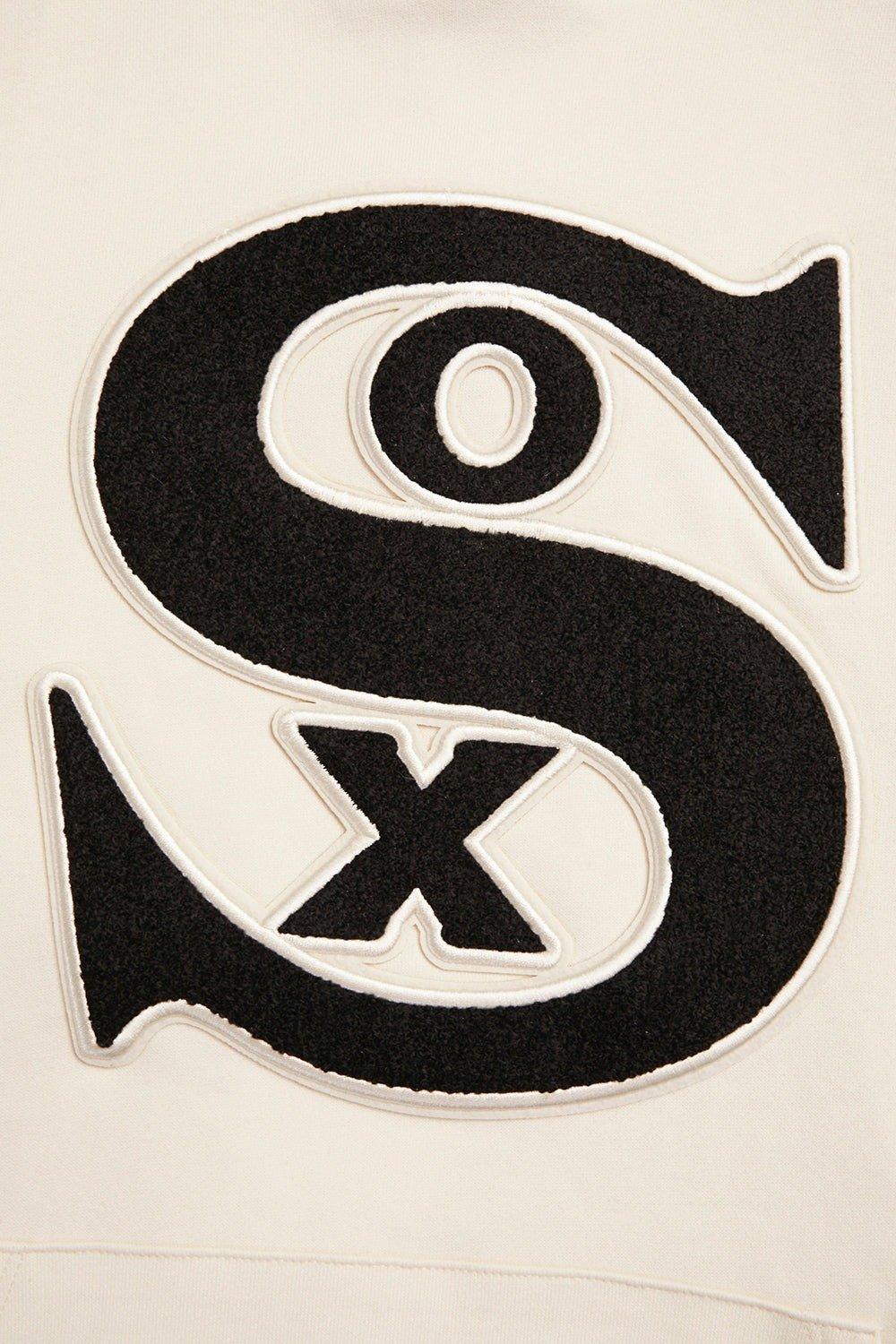 Pro Standard Men's MLB Chicago White Sox Retro Classic Fleece Pullover Hoodie - Eggshell/Black - EGGSHELL/BLACK Thumbnail View 8