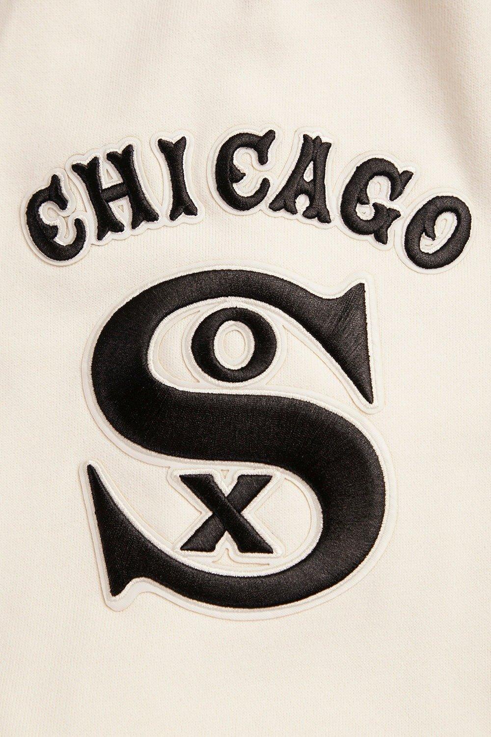 Pro Standard Men's MLB Chicago White Sox Retro Classic Fleece Pullover Hoodie -Eggshell/Black - EGGSHELL/BLACK Thumbnail View 10