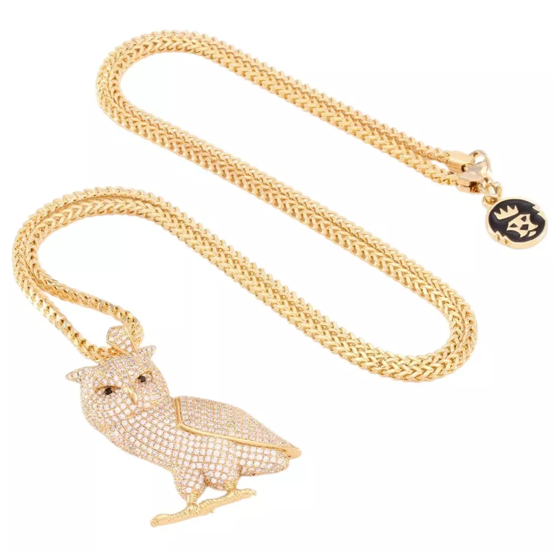 King Ice Wise Owl Necklace - GOLD
