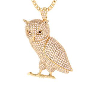 King Ice Wise Owl Necklace - GOLD