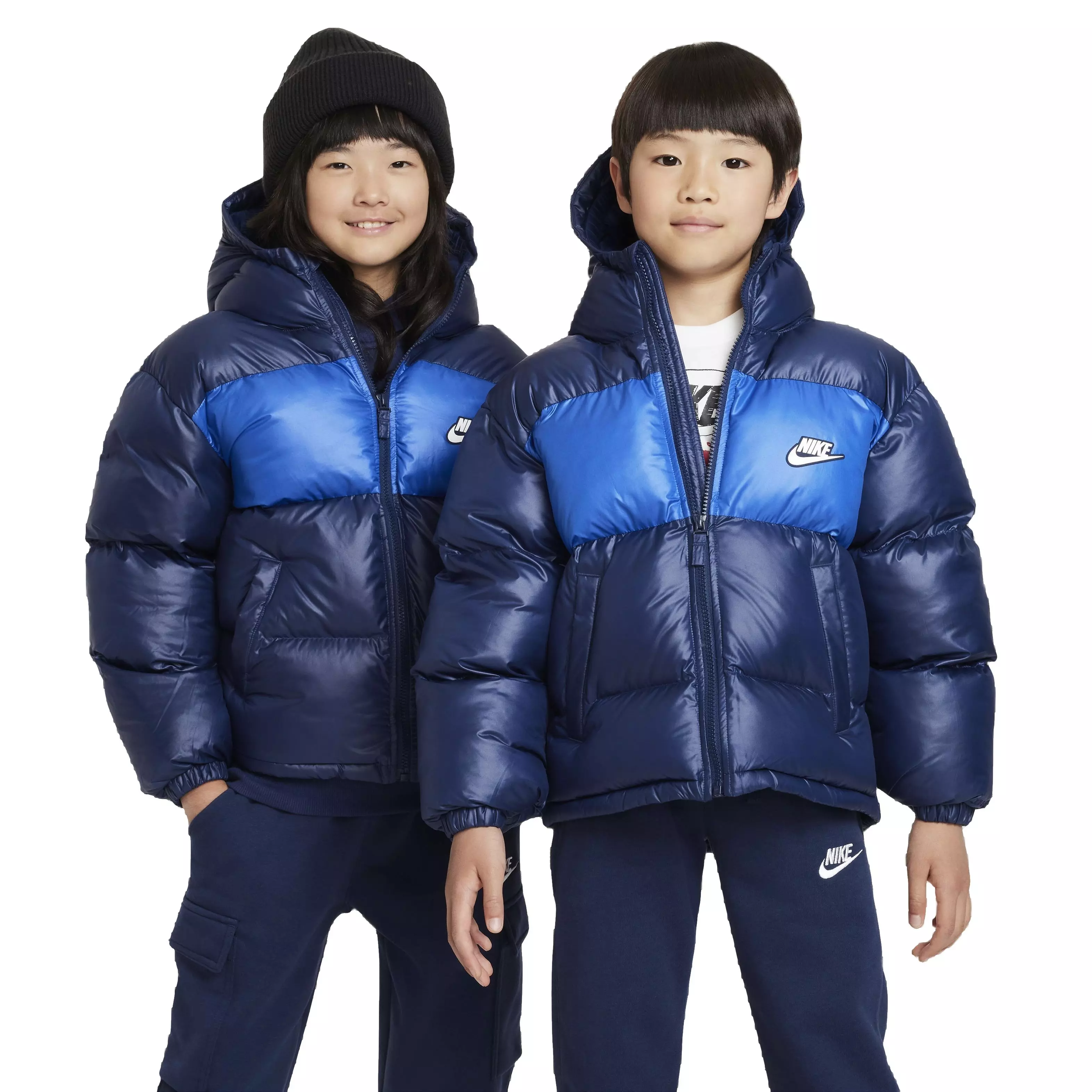 Nike Big Kids' Sportswear Therma-FIT Repel Loose Hooded Jacket -Navy - NAVY
