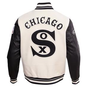 Pro Standard Men's MLB Chicago White Sox Retro Classic Rib Wool Varsity Jacket -Eggshell/Black