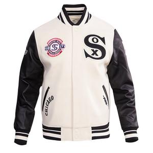 Pro Standard Men's MLB Chicago White Sox Retro Classic Rib Wool Varsity Jacket -Eggshell/Black