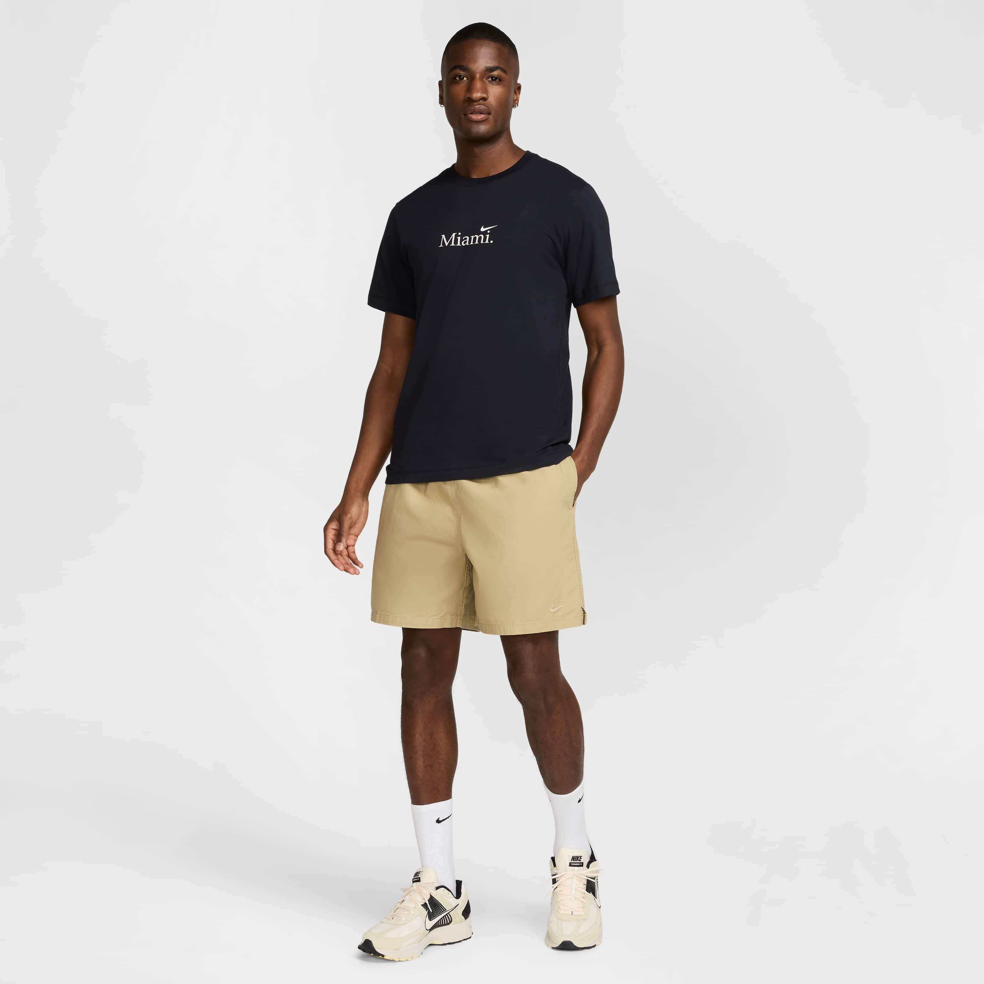 Nike Men's Club Flow Woven Shorts - BEIGE Thumbnail View 7