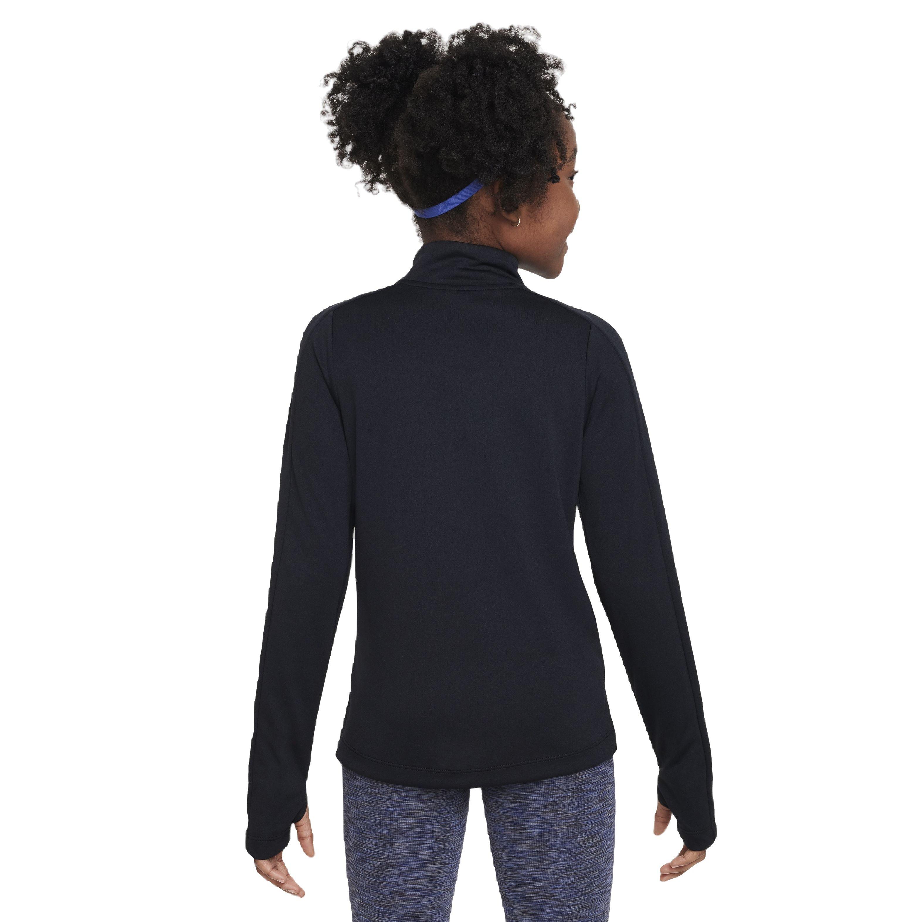Nike Big Girls' Dri-FIT Long-Sleeve 1/2-Zip Top -  Black - BLACK Thumbnail View 2