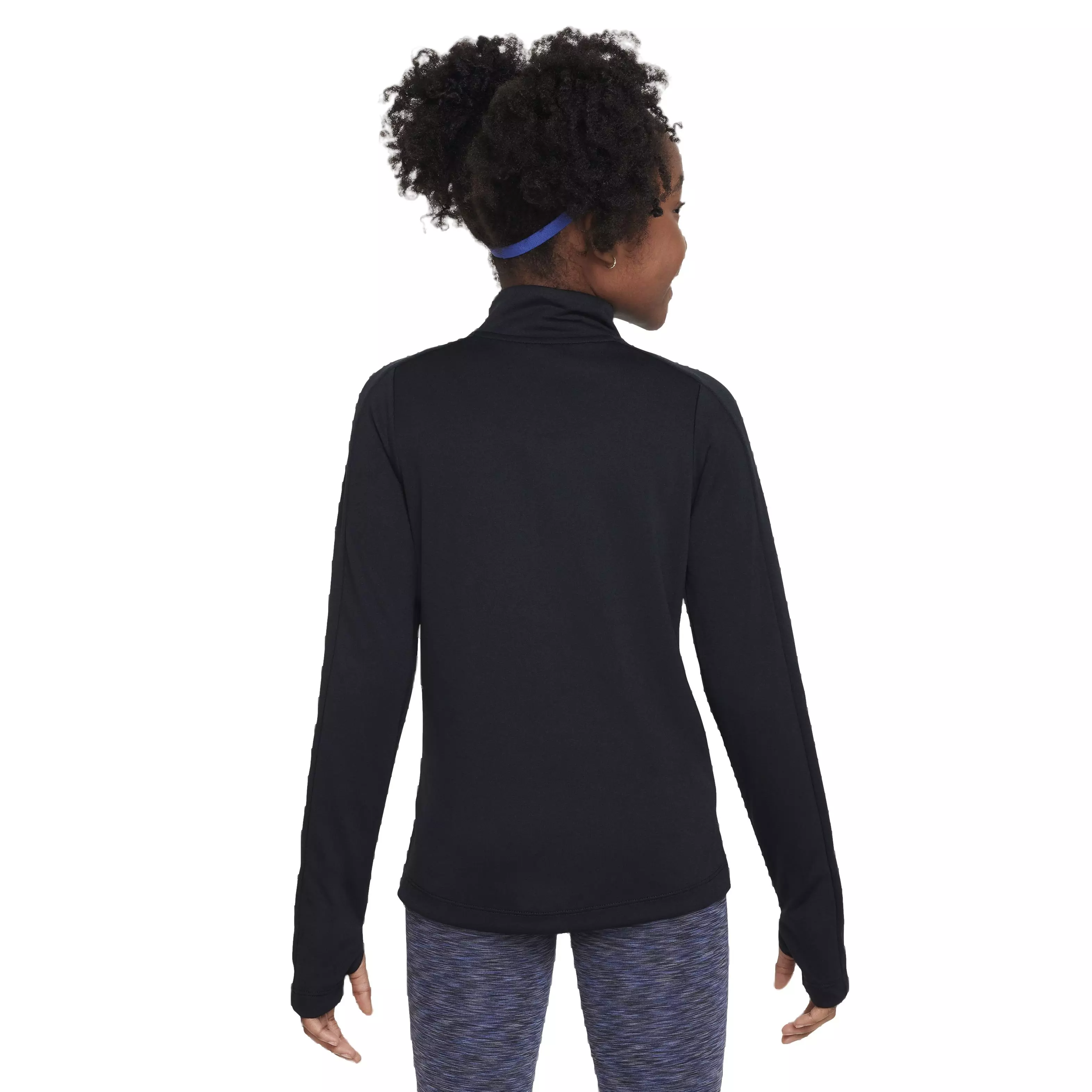 Nike Big Girls' Dri-FIT Long-Sleeve 1/2-Zip Top -  Black - BLACK