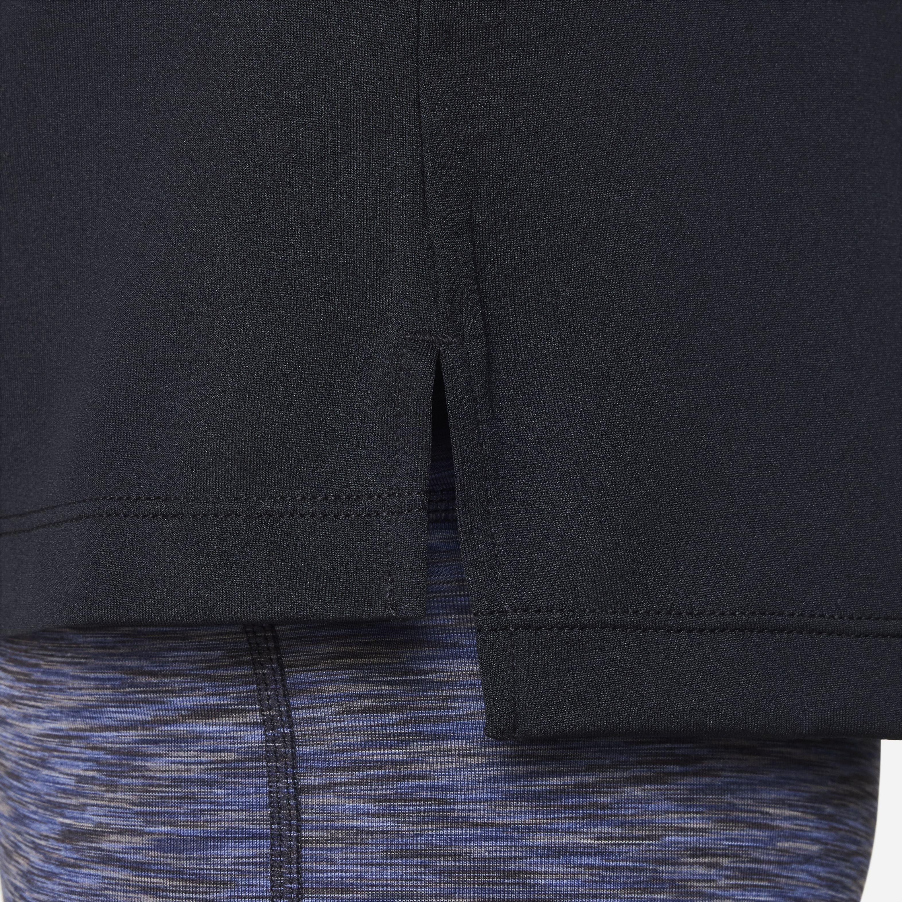 Nike Big Girls' Dri-FIT Long-Sleeve 1/2-Zip Top -  Black - BLACK Thumbnail View 5