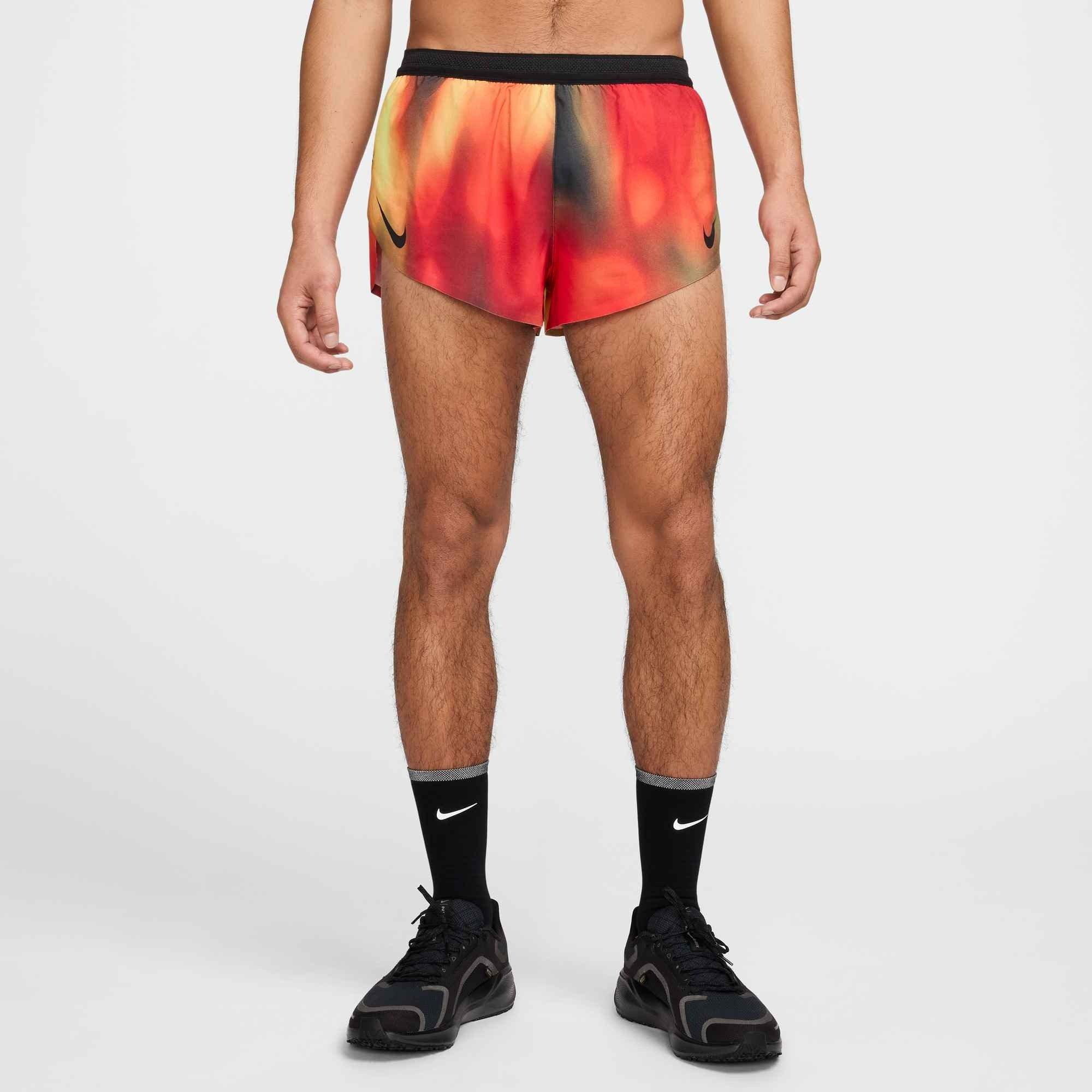 Nike Men's AeroSwift Elite Entry Dri-FIT ADV Running Shorts -Yellow/Red/Black - YELLOW/RED/BLACK Thumbnail View 3