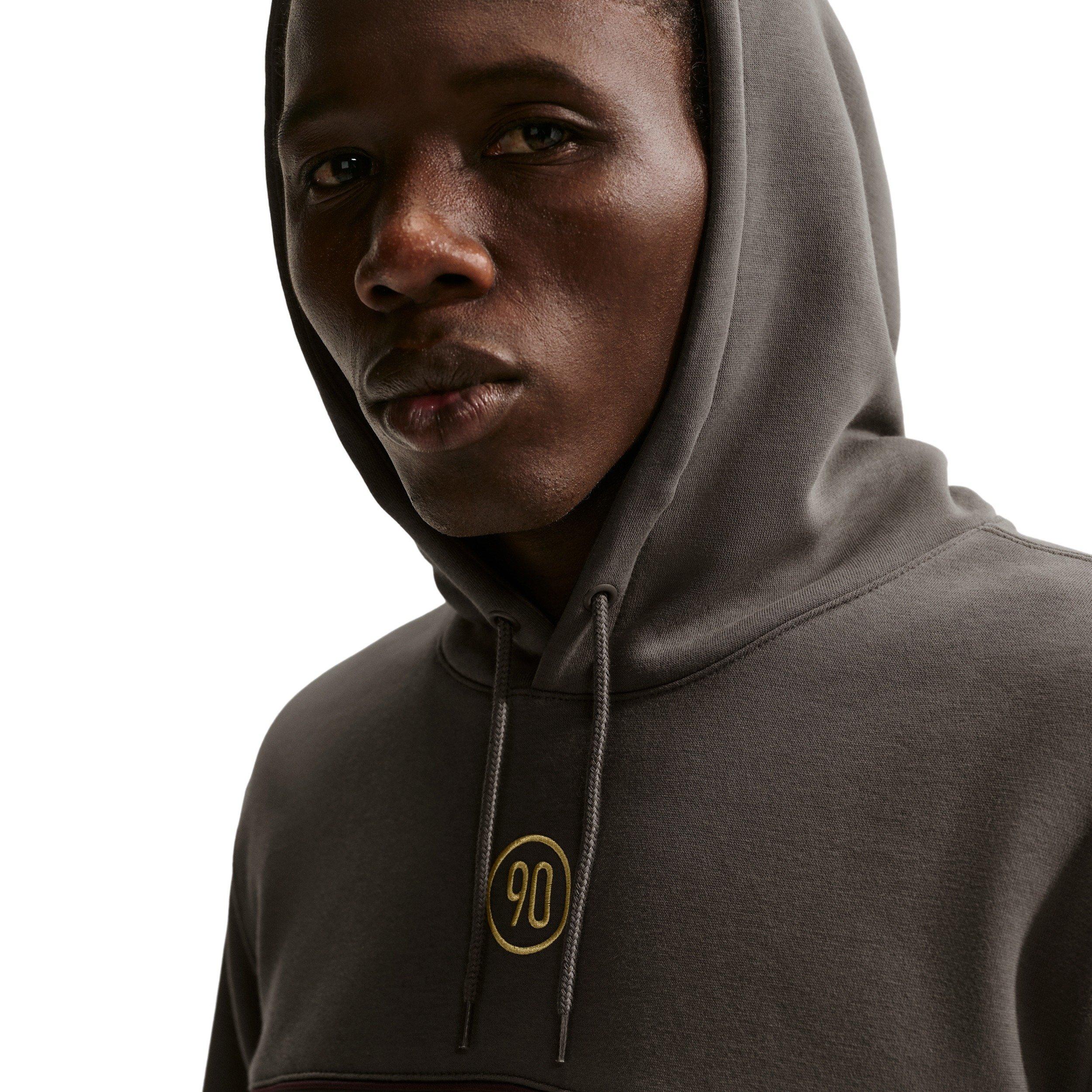 Nike Men's Club Total 90 Soccer Pullover Hoodie - Brown - BROWN Thumbnail View 3