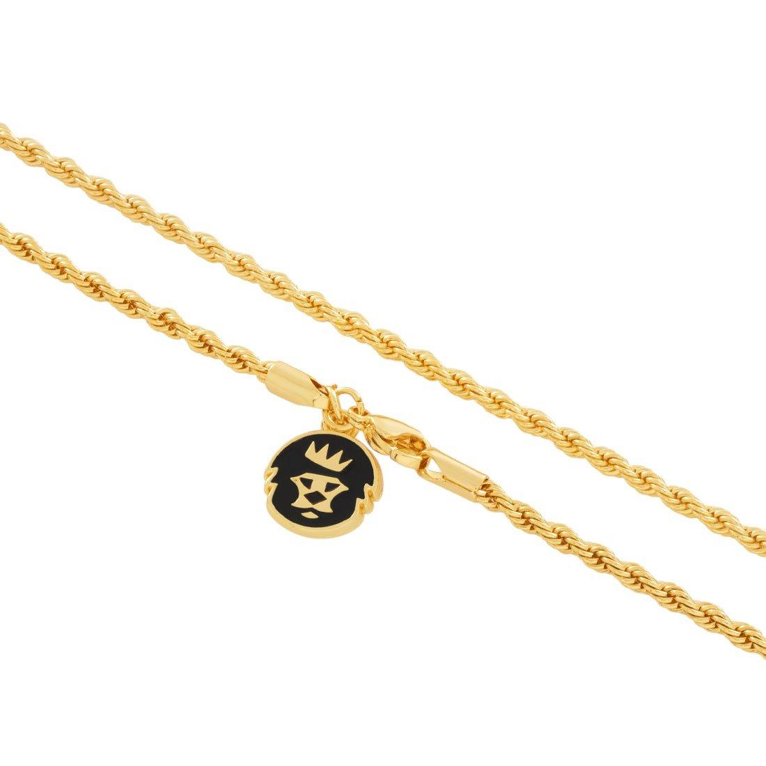 King Ice 3mm Rope Chain - Gold - GOLD