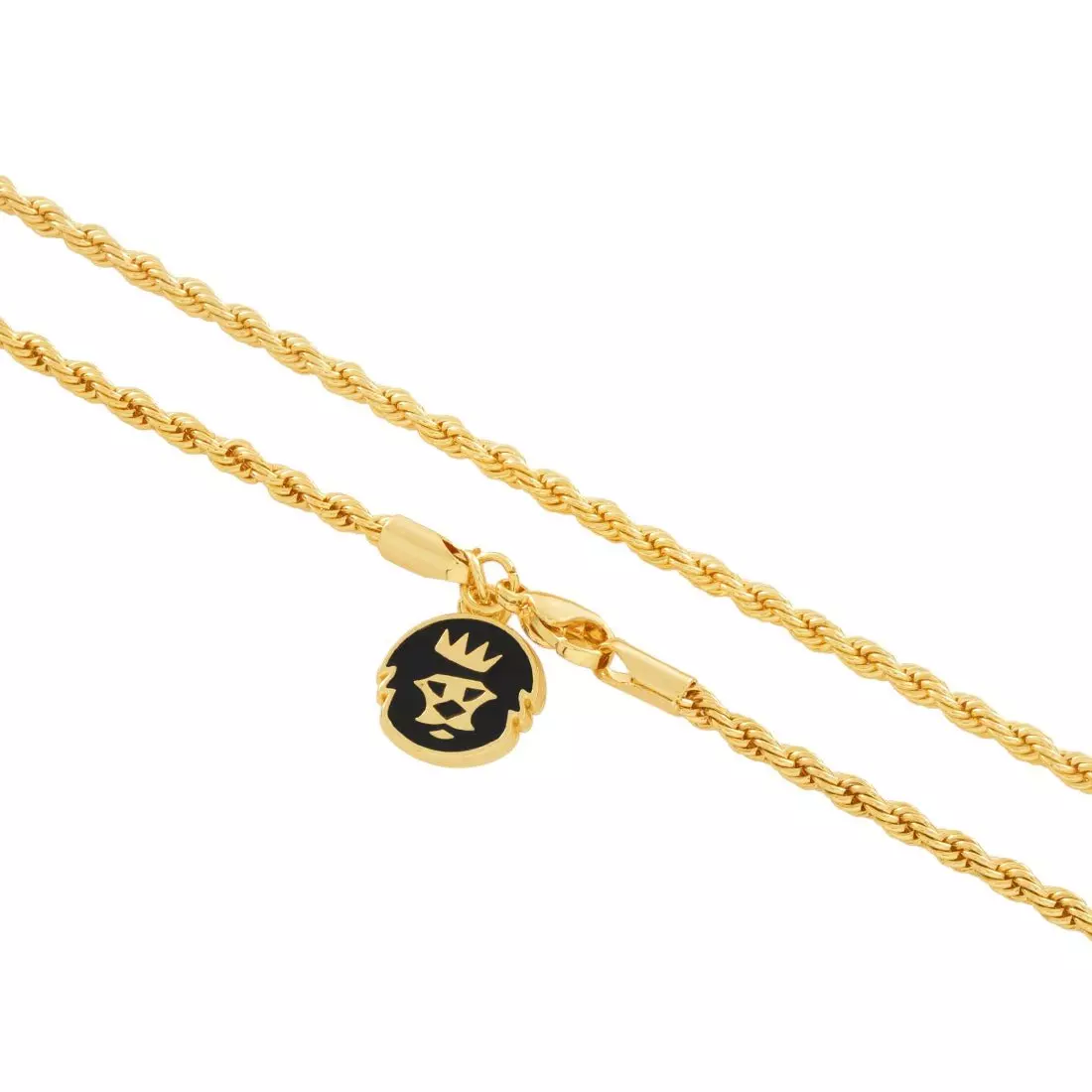 King Ice 3mm Rope Chain - Gold - GOLD
