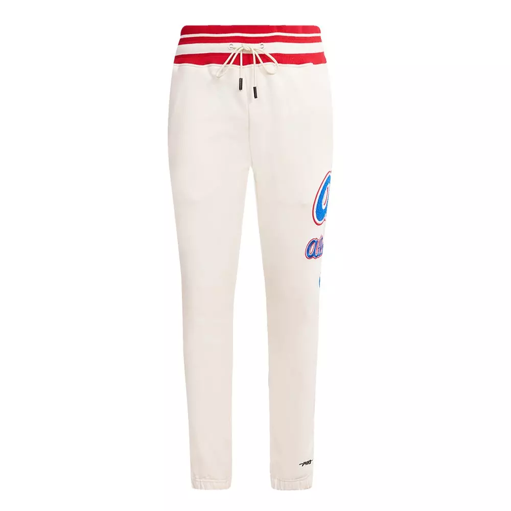 Pro Standard Men's MLB Atlanta Braves Retro Classic Fleece Sweatpants -Eggshell/Red - EGGSHELL/RED