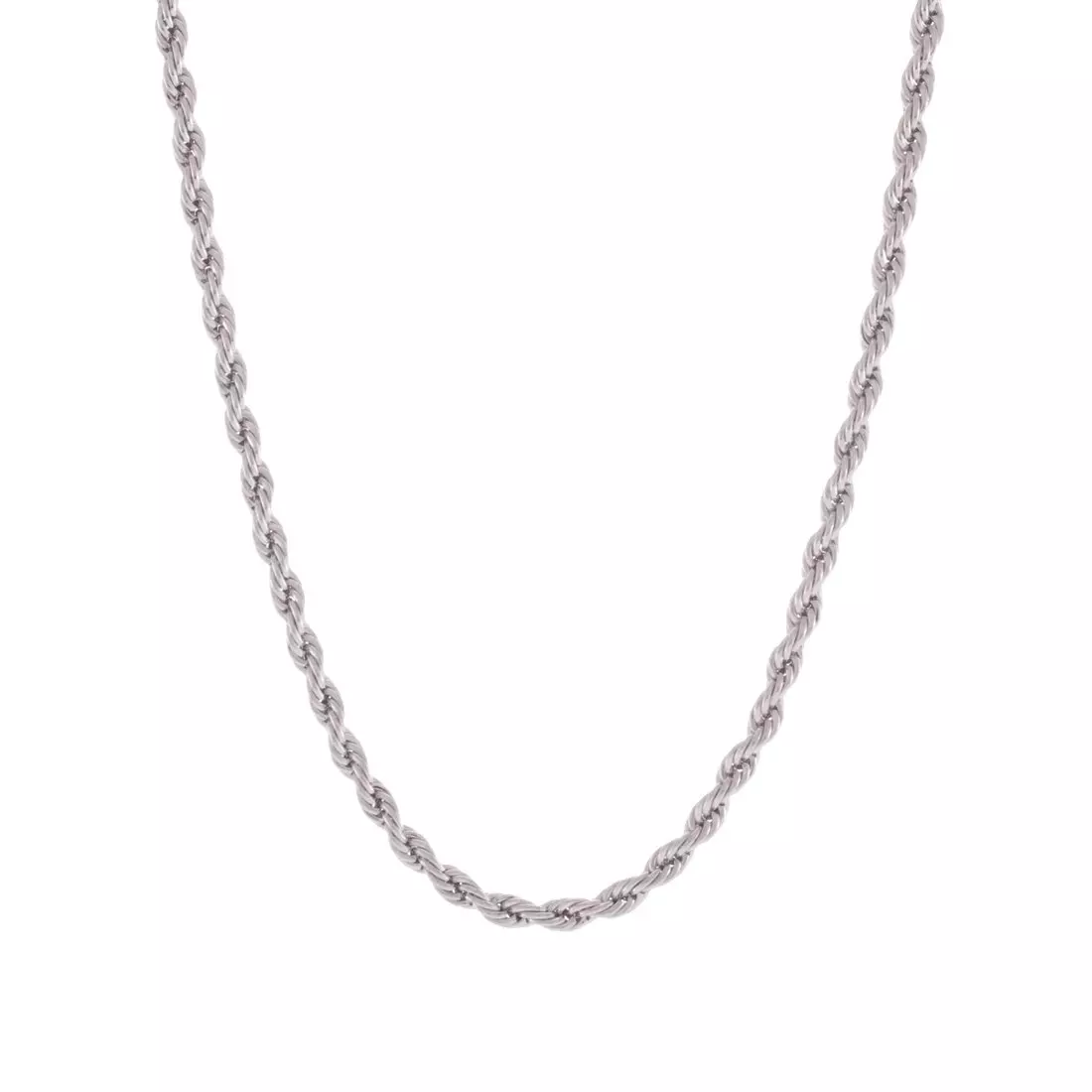 King Ice 3mm Rope Chain - White Gold - WHITE GOLD