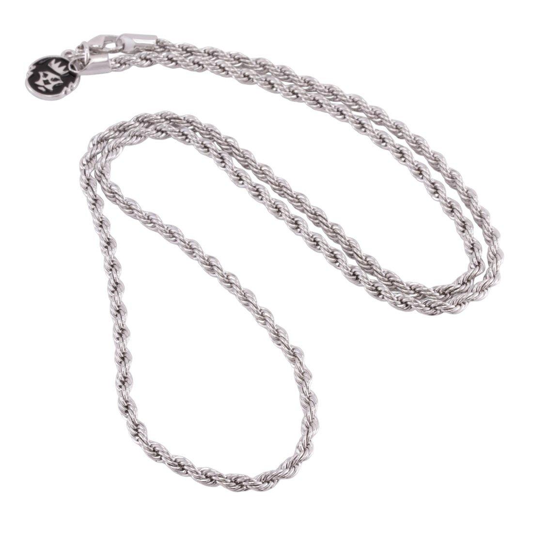 King Ice 3mm Rope Chain - White Gold - WHITE GOLD