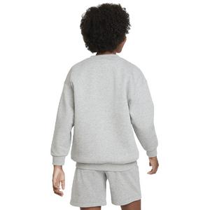 Nike Big Girls' Sportswear Club Fleece Oversized Crew LBR Sweatshirt -Grey