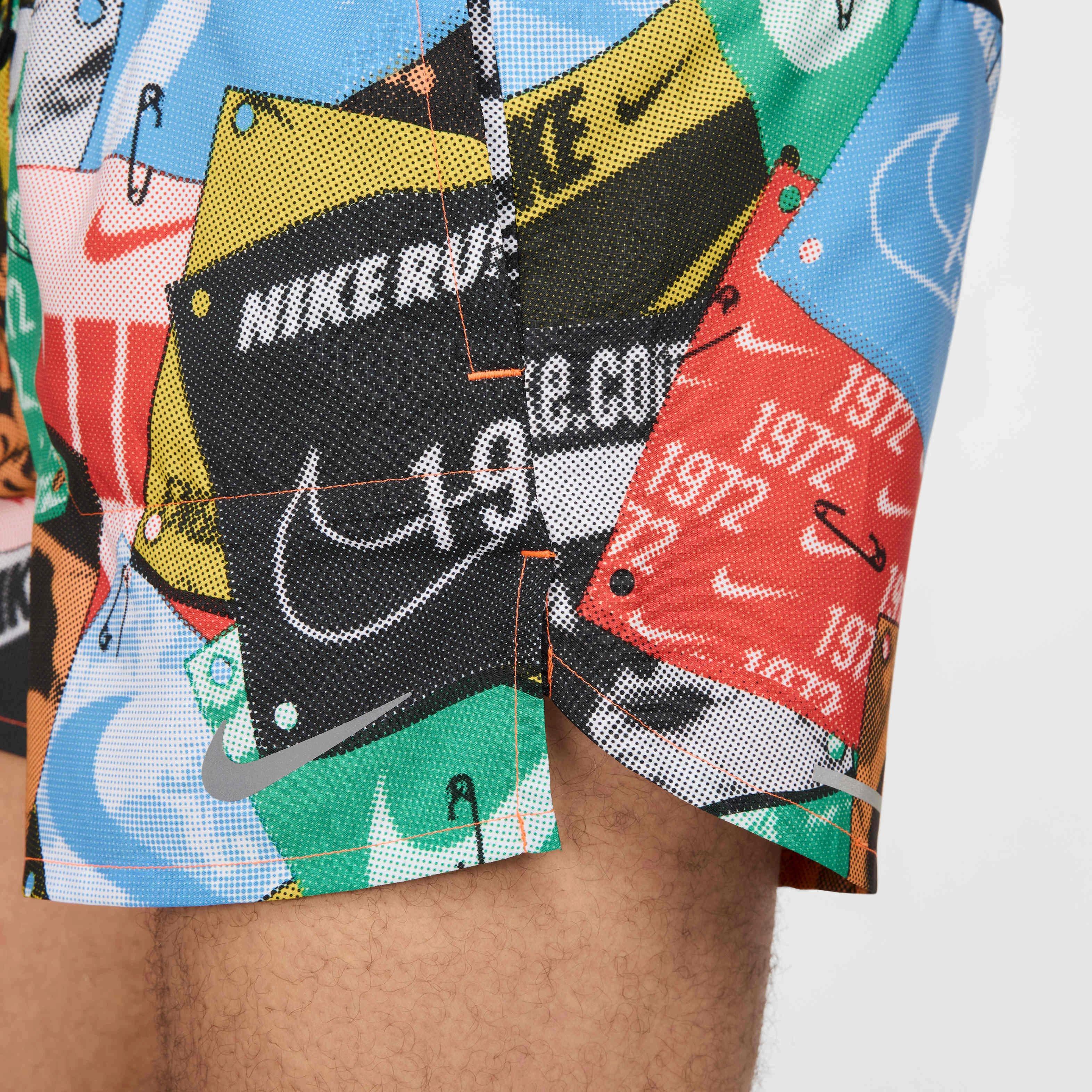 Nike Men's Stride Run Energy Dri-FIT 5" Brief-Lined Running Shorts -Orange/Black - ORANGE/BLACK Thumbnail View 5