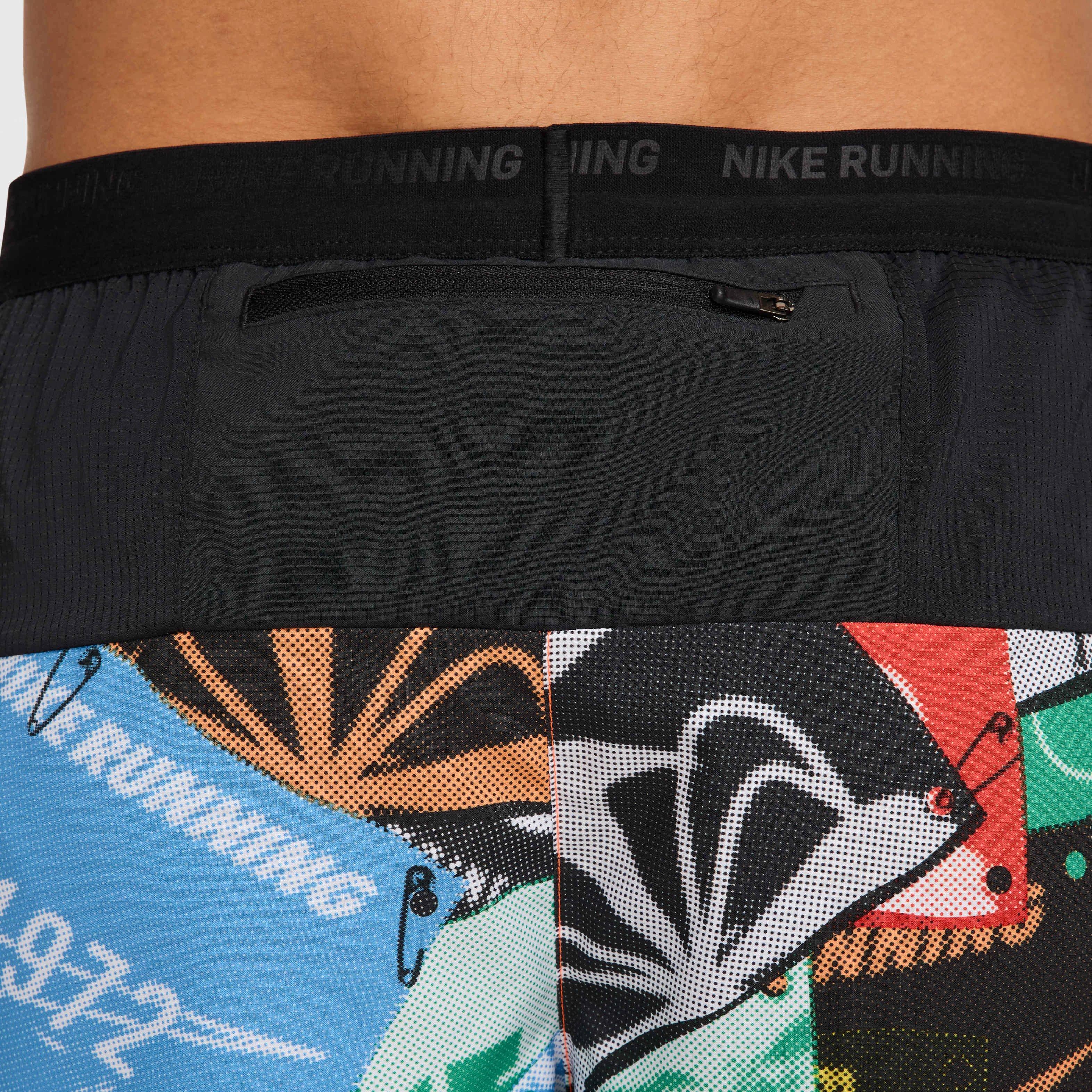 Nike Men's Stride Run Energy Dri-FIT 5" Brief-Lined Running Shorts -Orange/Black - ORANGE/BLACK Thumbnail View 6