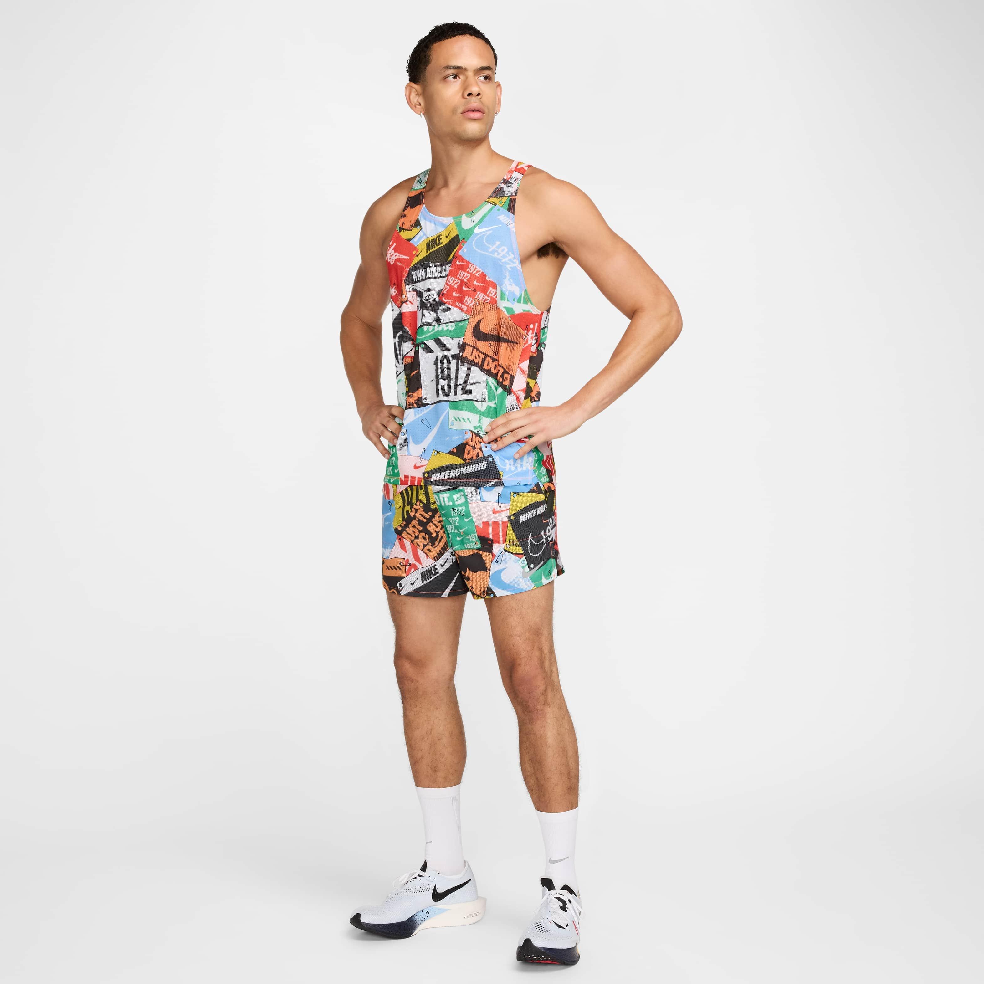 Nike Men's Stride Run Energy Dri-FIT 5" Brief-Lined Running Shorts -Orange/Black - ORANGE/BLACK Thumbnail View 7