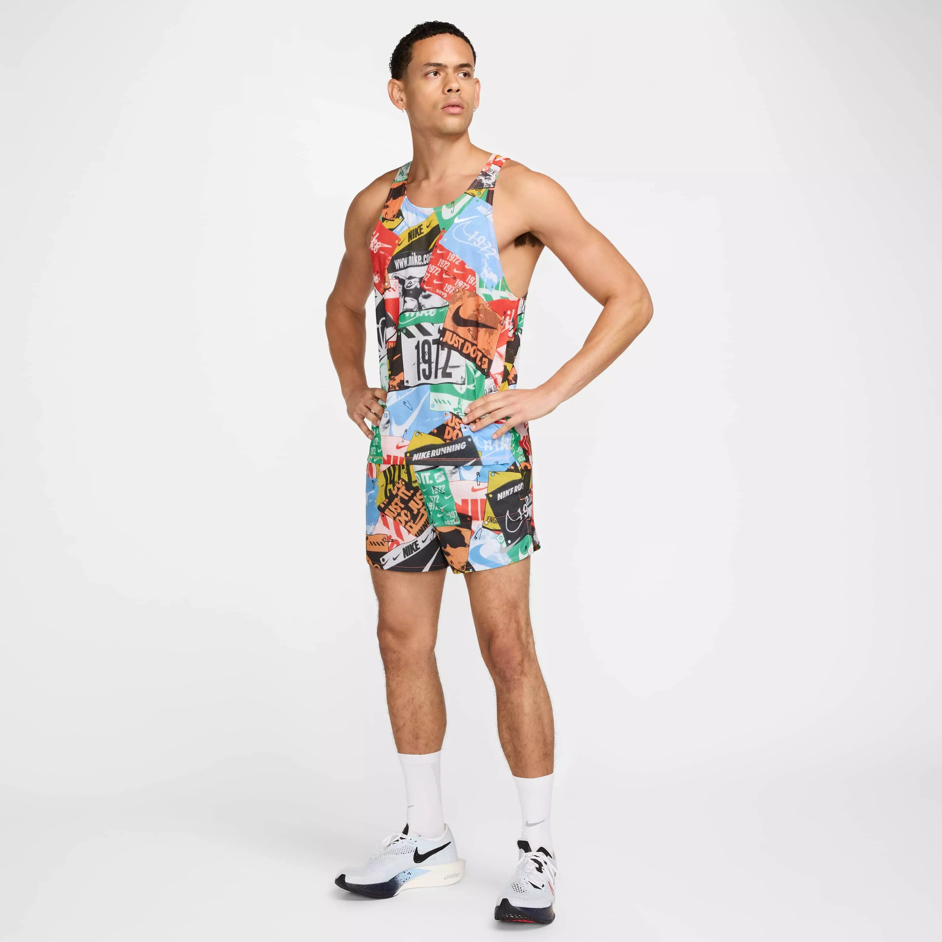 Nike Men's Stride Run Energy Dri-FIT 5" Brief-Lined Running Shorts -Orange/Black - ORANGE/BLACK