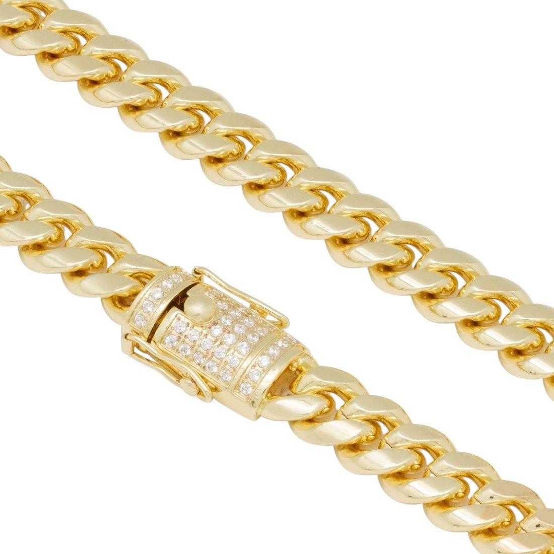 King Ice 10mm Miami Cuban Link Chain - 14K Gold - GOLD