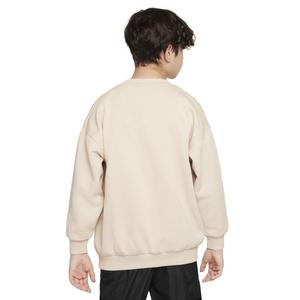 Nike Big Kids' Sportswear Club Fleece Oversized Crew LBR Sweatshirt -Cream