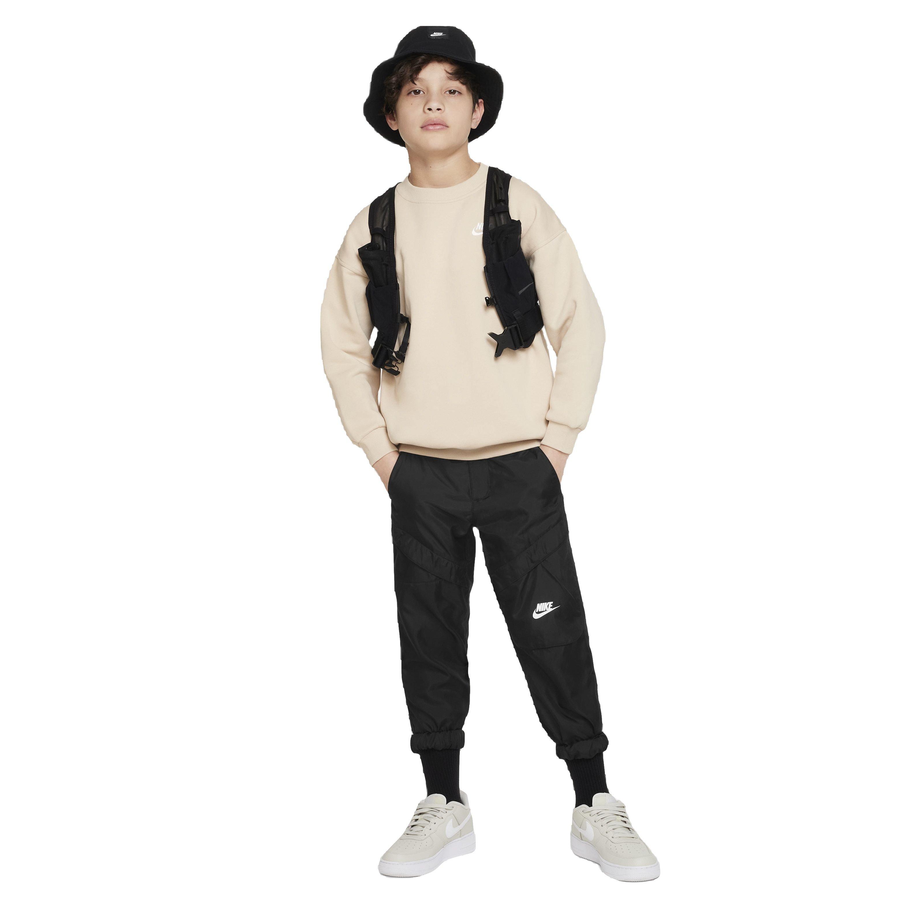 Nike Big Kids' Sportswear Club Fleece Oversized Crew LBR Sweatshirt - Cream - CREAM Thumbnail View 4
