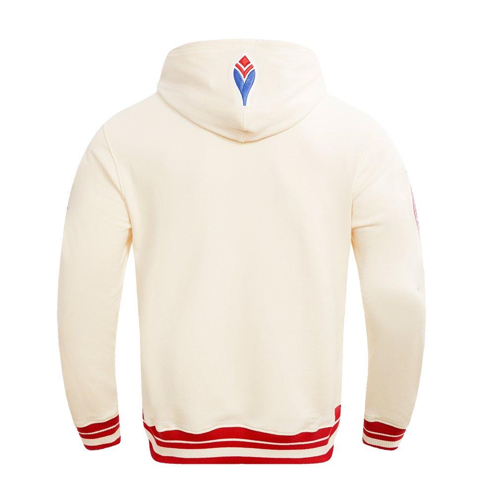 Pro Standard Men's MLB Atlanta Braves Retro Classic Fleece Pullover Hoodie -Eggshell/Red - EGGSHELL/RED Thumbnail View 2