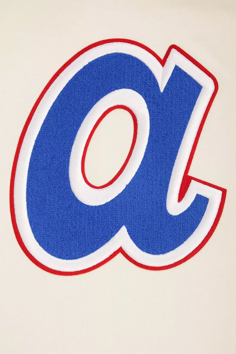 Pro Standard Men's MLB Atlanta Braves Retro Classic Fleece Pullover Hoodie -Eggshell/Red - EGGSHELL/RED