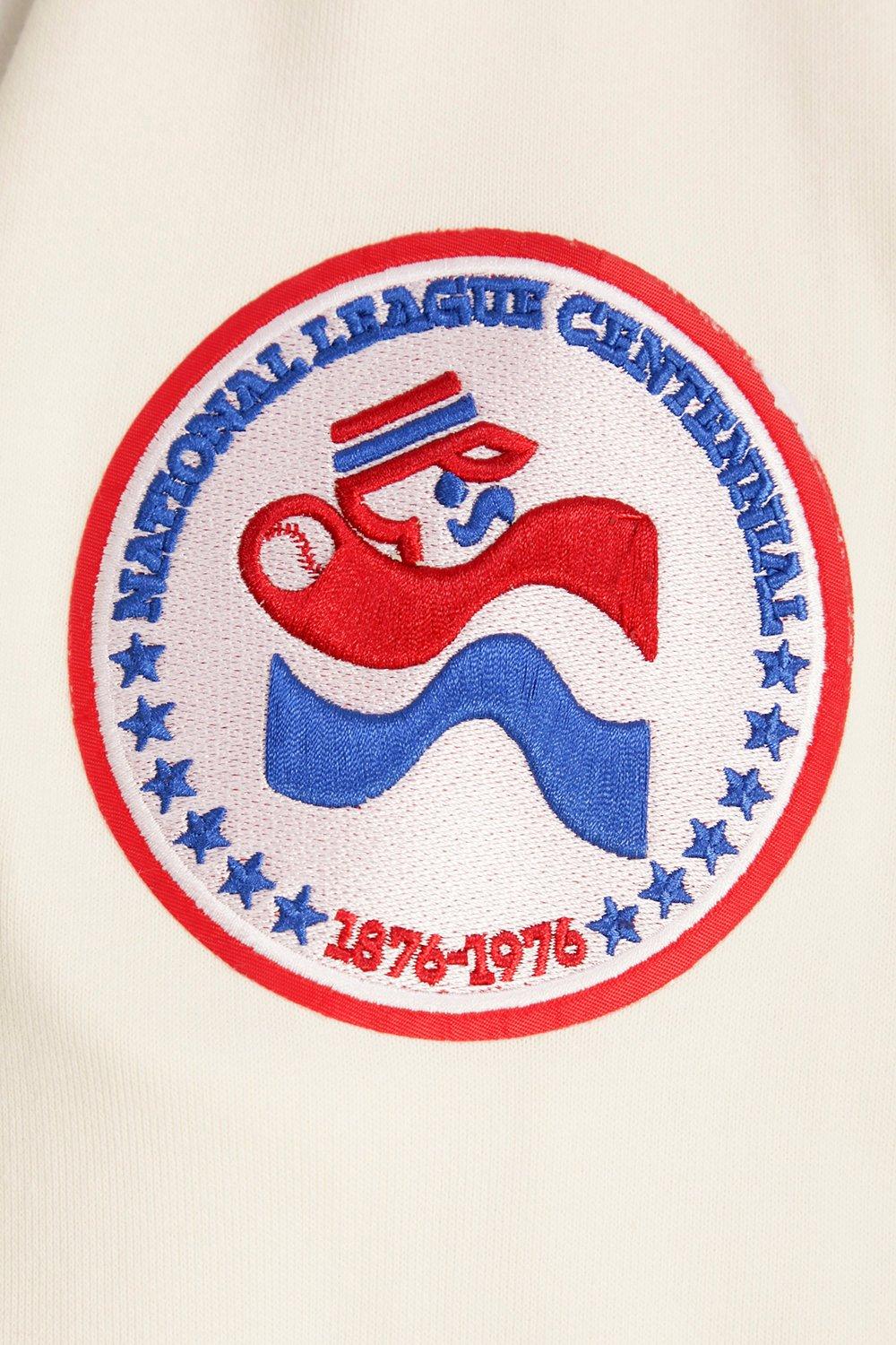 Pro Standard Men's MLB Atlanta Braves Retro Classic Fleece Pullover Hoodie -Eggshell/Red - EGGSHELL/RED Thumbnail View 7