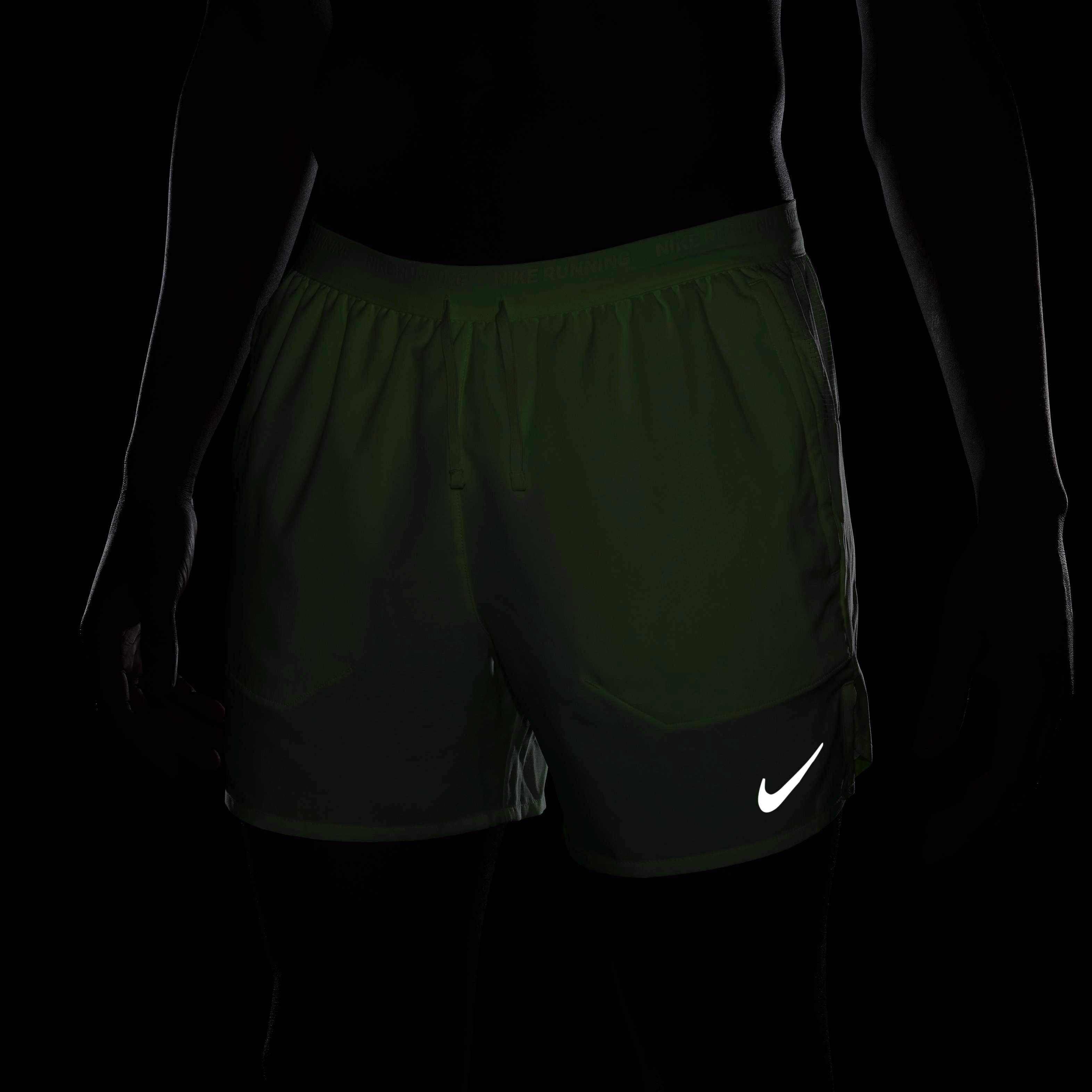 Nike Men's Stride Dri-FIT 5" Brief-Lined Running Shorts - Light Green - YELLOW Thumbnail View 8