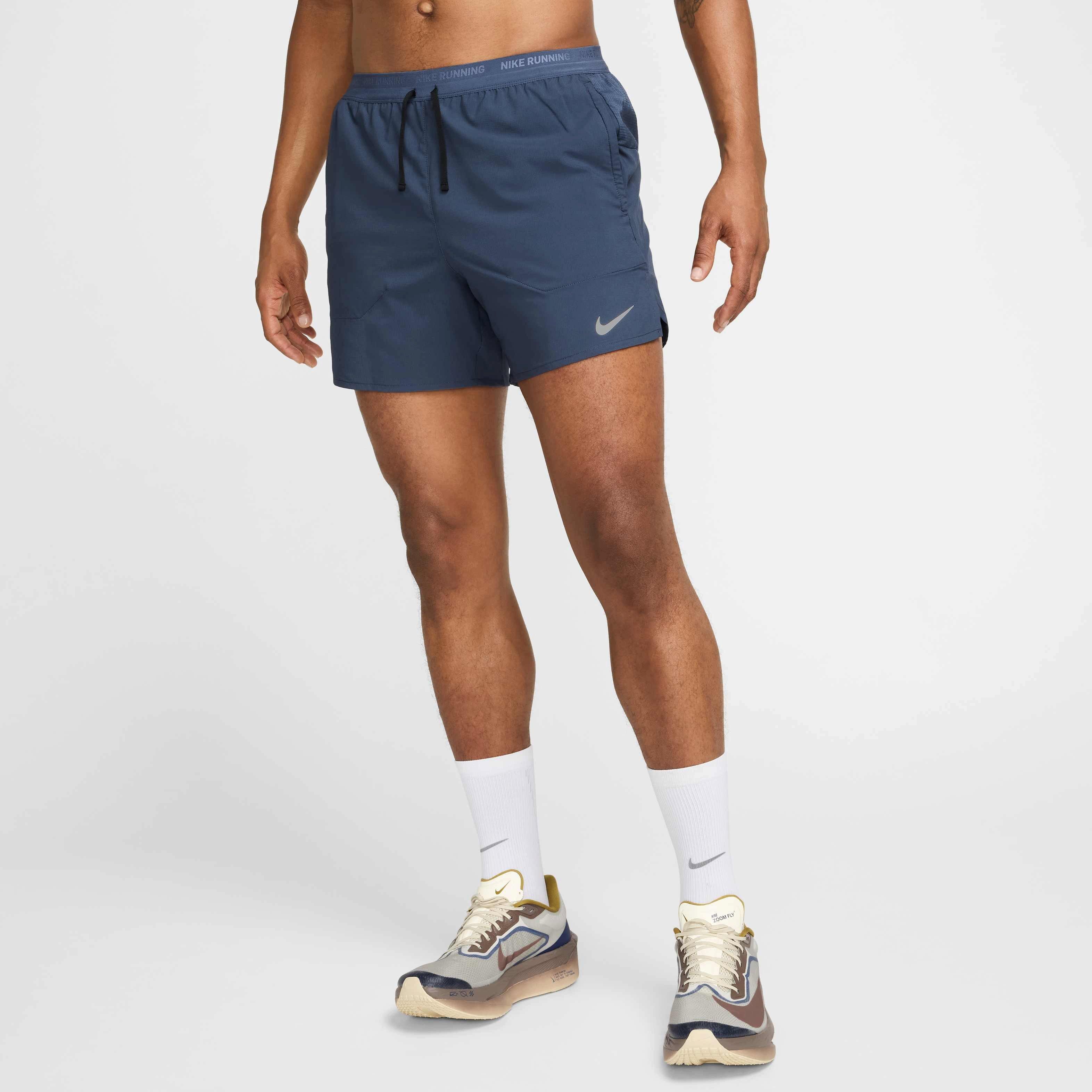 Nike Men's Stride Dri-FIT 5" Brief-Lined Running Shorts - Light Green - BLUE Thumbnail View 3