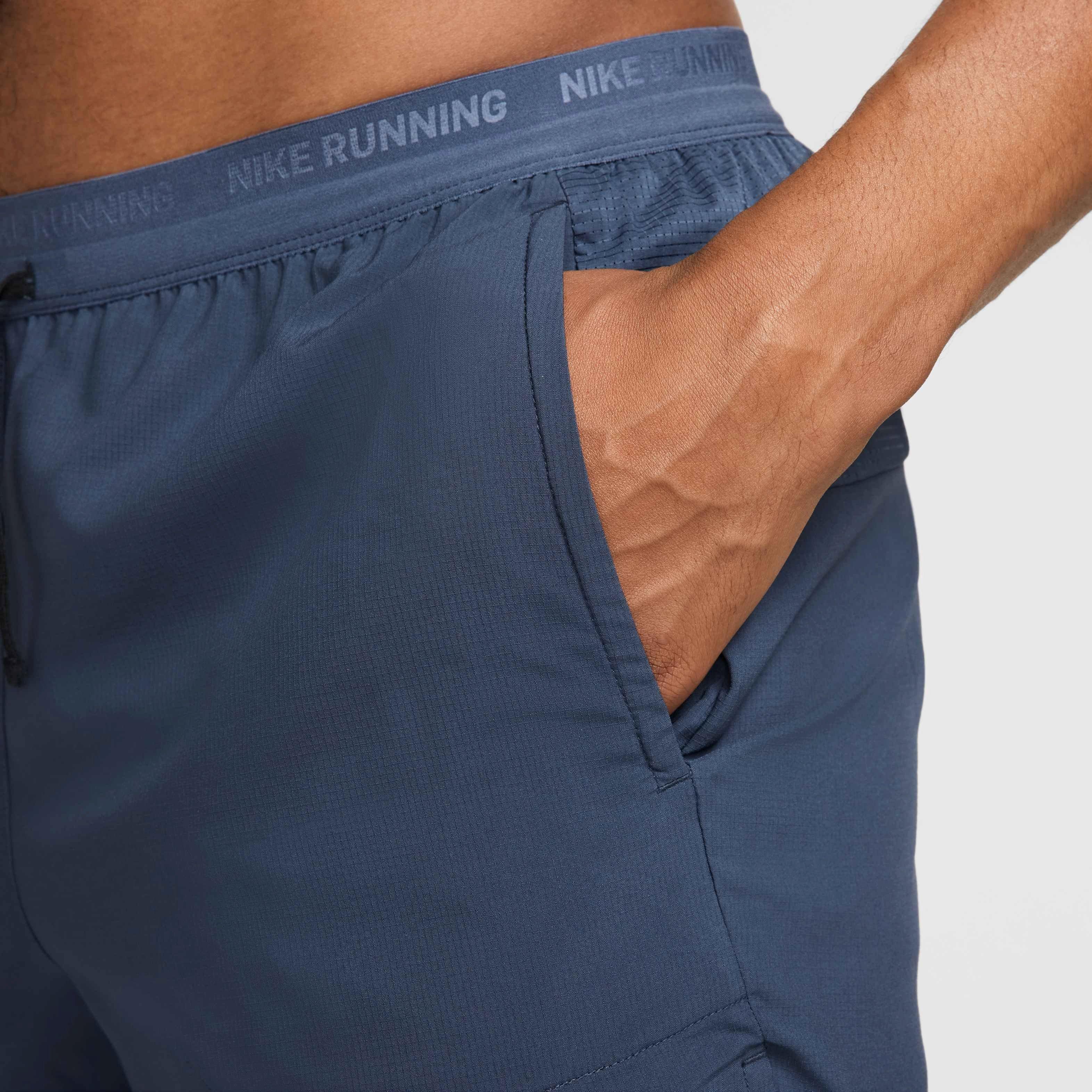 Nike Men's Stride Dri-FIT 5" Brief-Lined Running Shorts - BLUE Thumbnail View 4