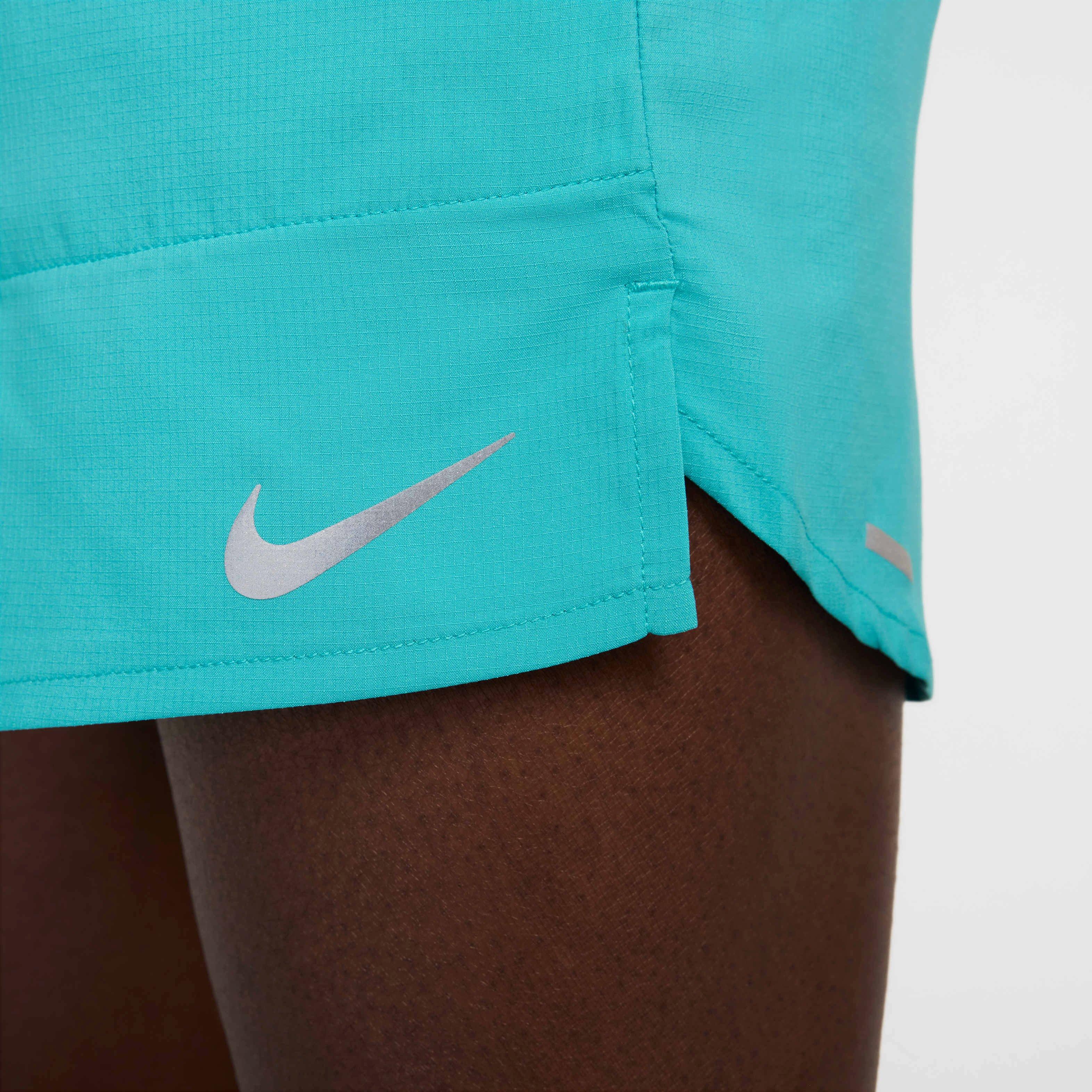 Nike Men's Stride Dri-FIT 5" Brief-Lined Running Shorts - Light Green - TURQUOISE  Thumbnail View 6