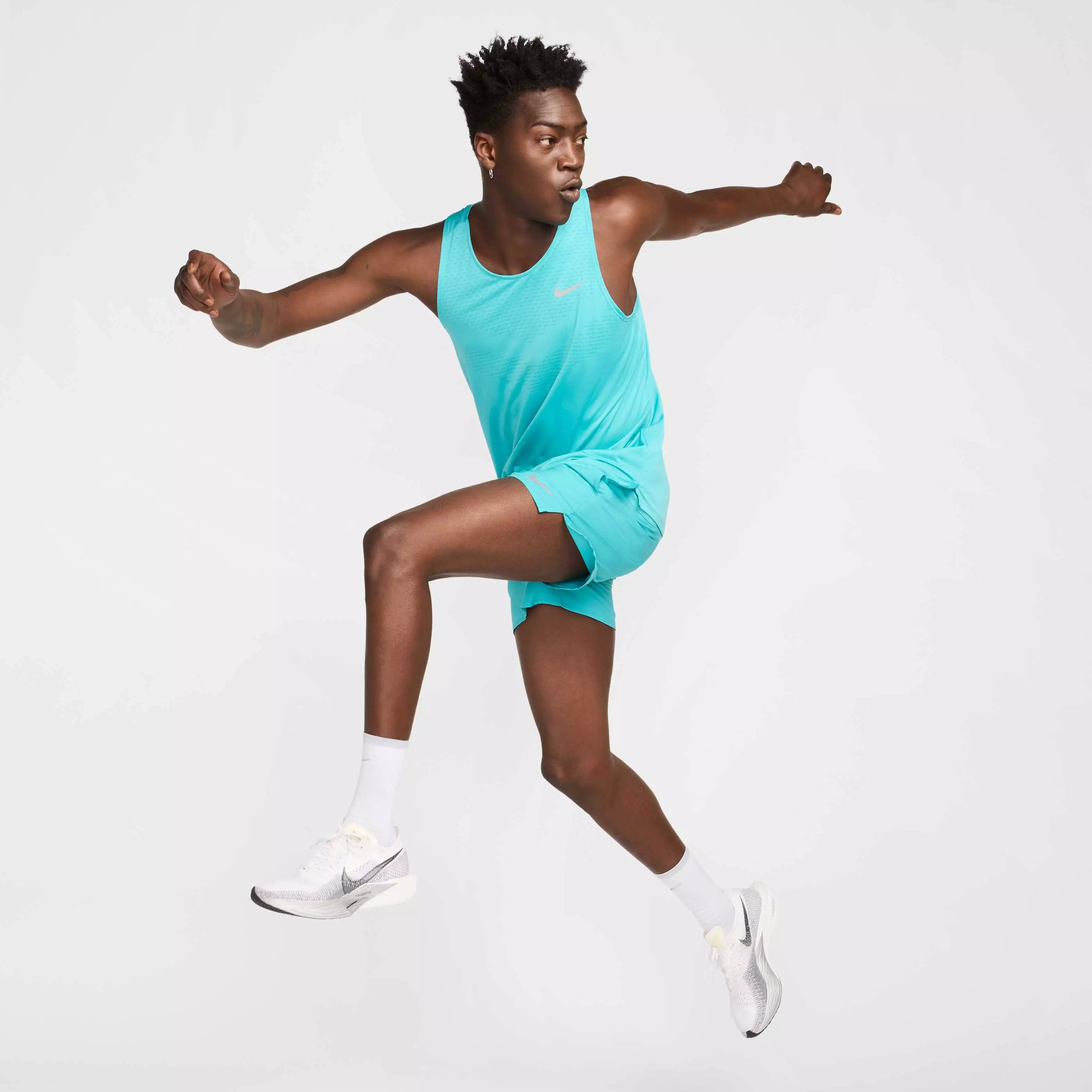 Nike Men's Stride Dri-FIT 5" Brief-Lined Running Shorts - TURQUOISE 