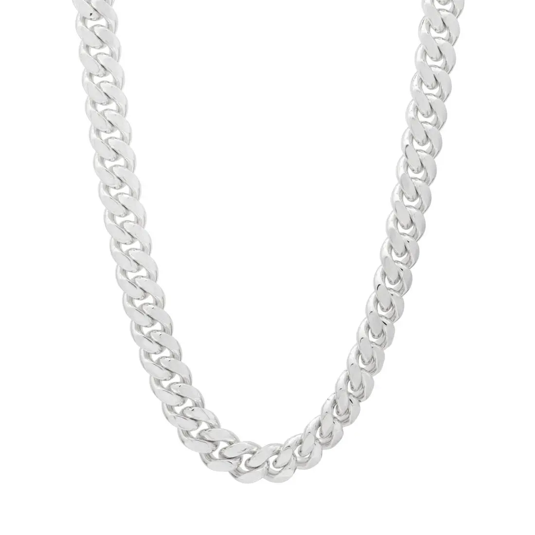 King Ice 10mm Miami Cuban Link Chain - White Gold - WHITE GOLD