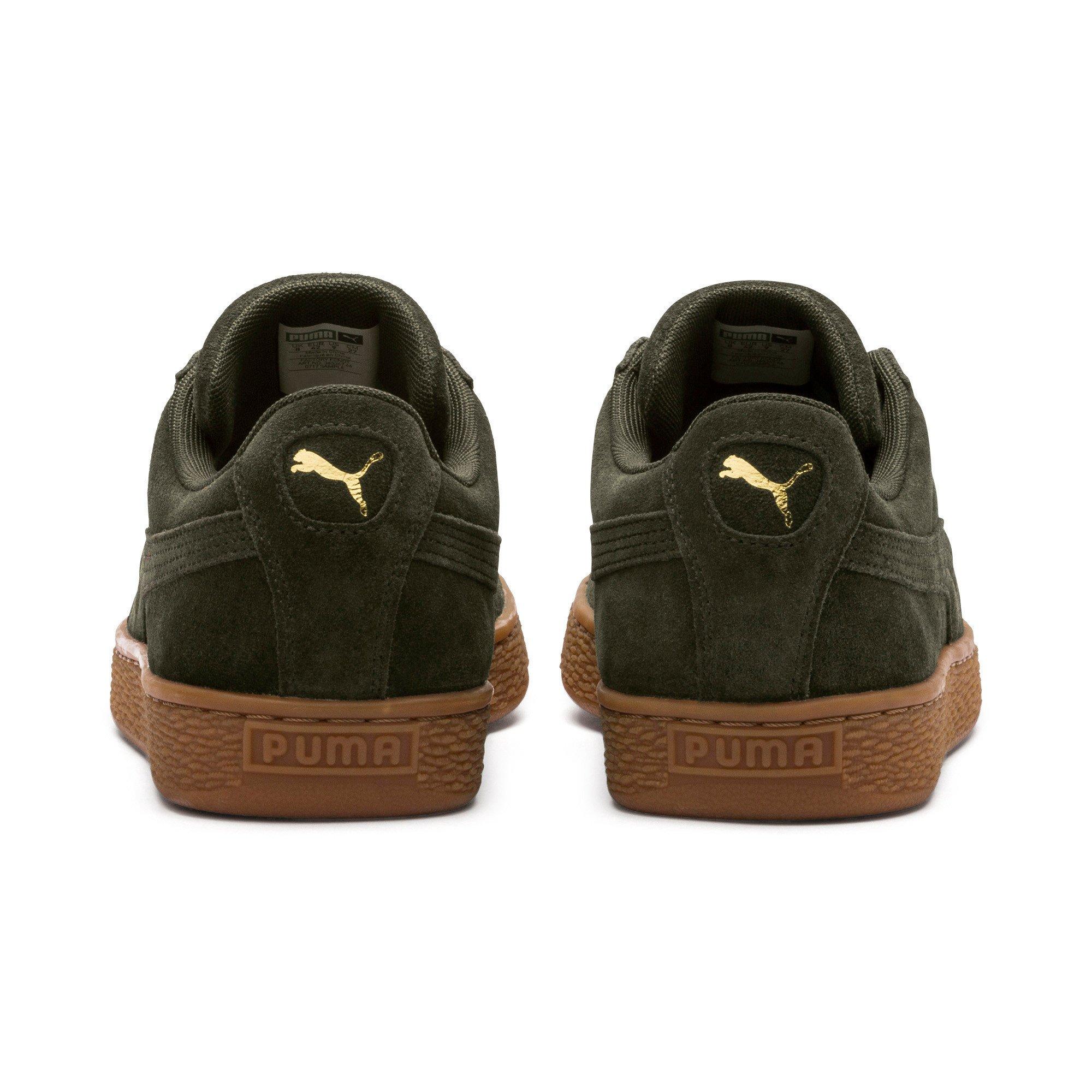 puma green suede trainers