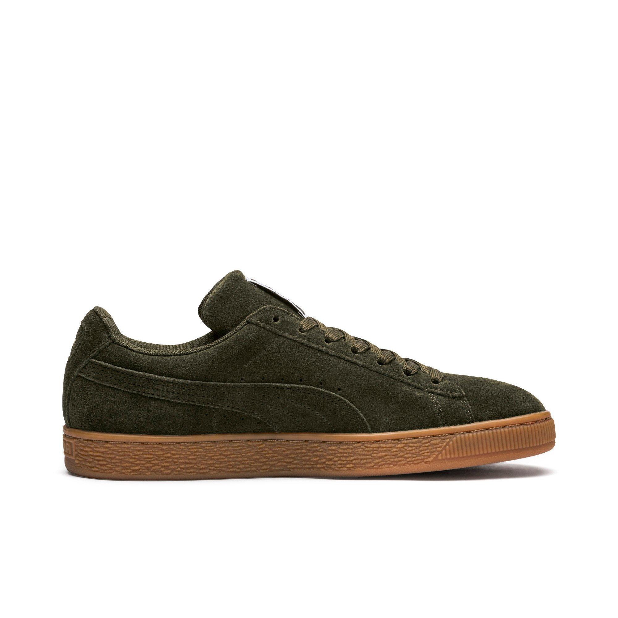 puma green suede trainers