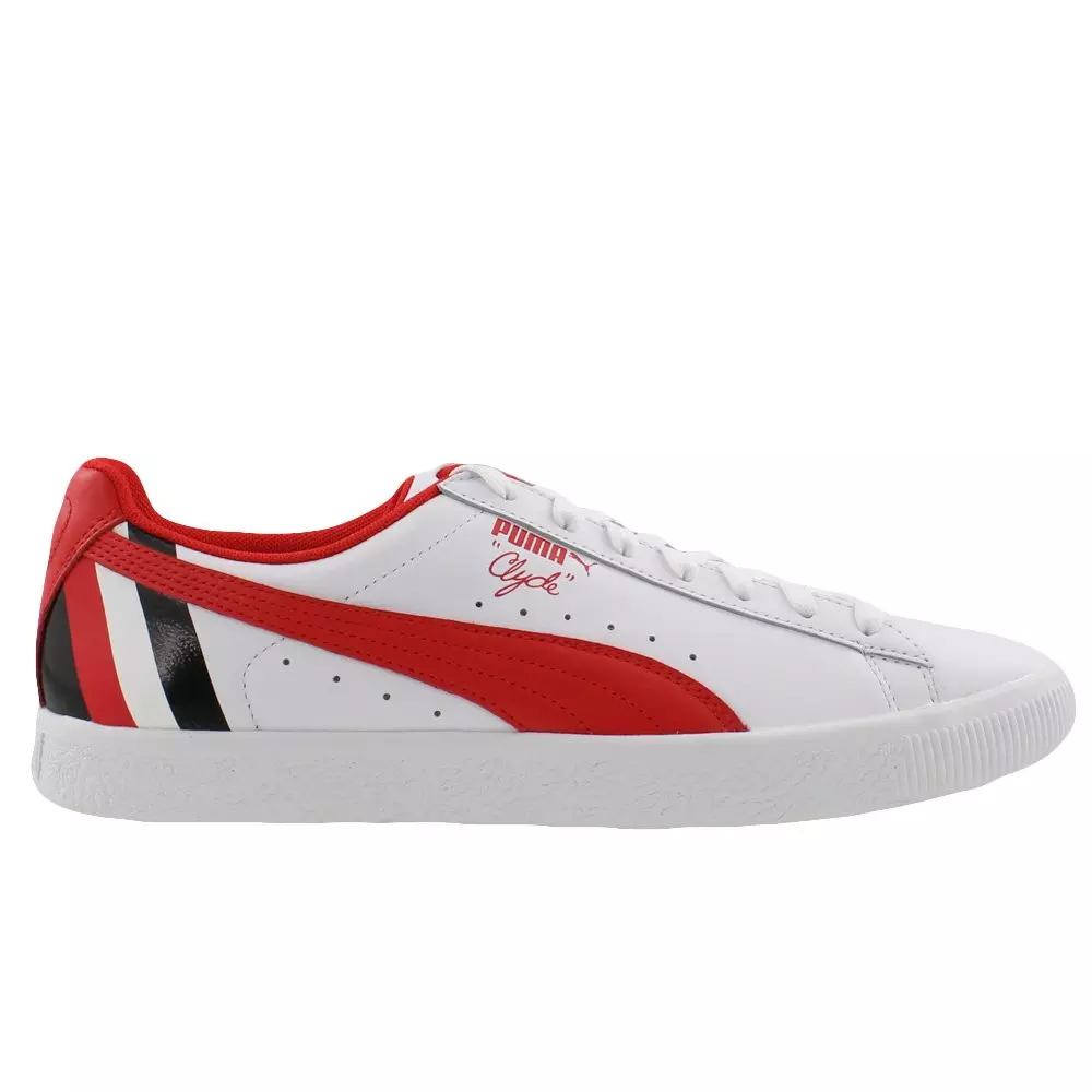 PUMA Clyde Stripes "White/Red/Black" Men's Shoes - WHITE