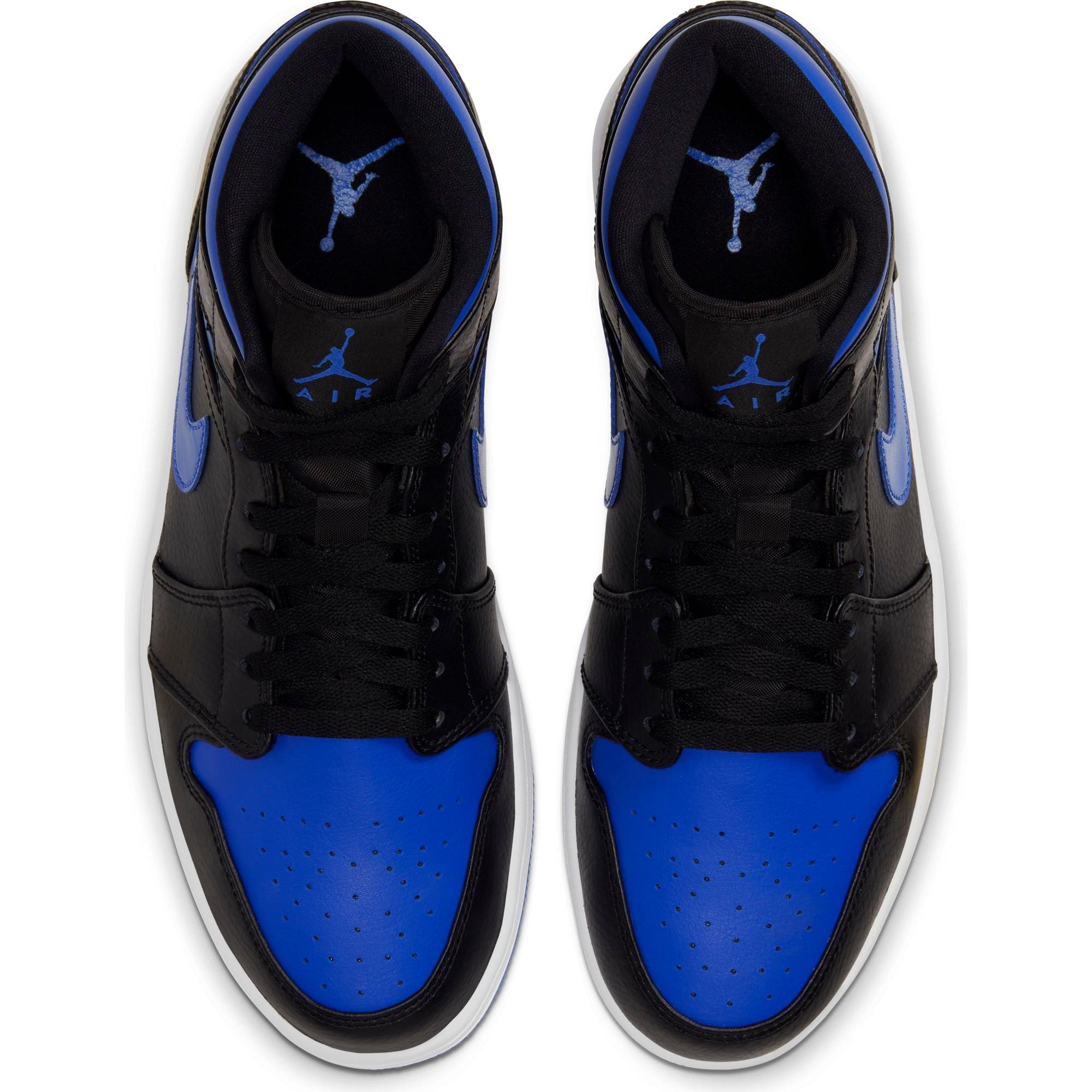 jordan 1 mid hyper royal on feet