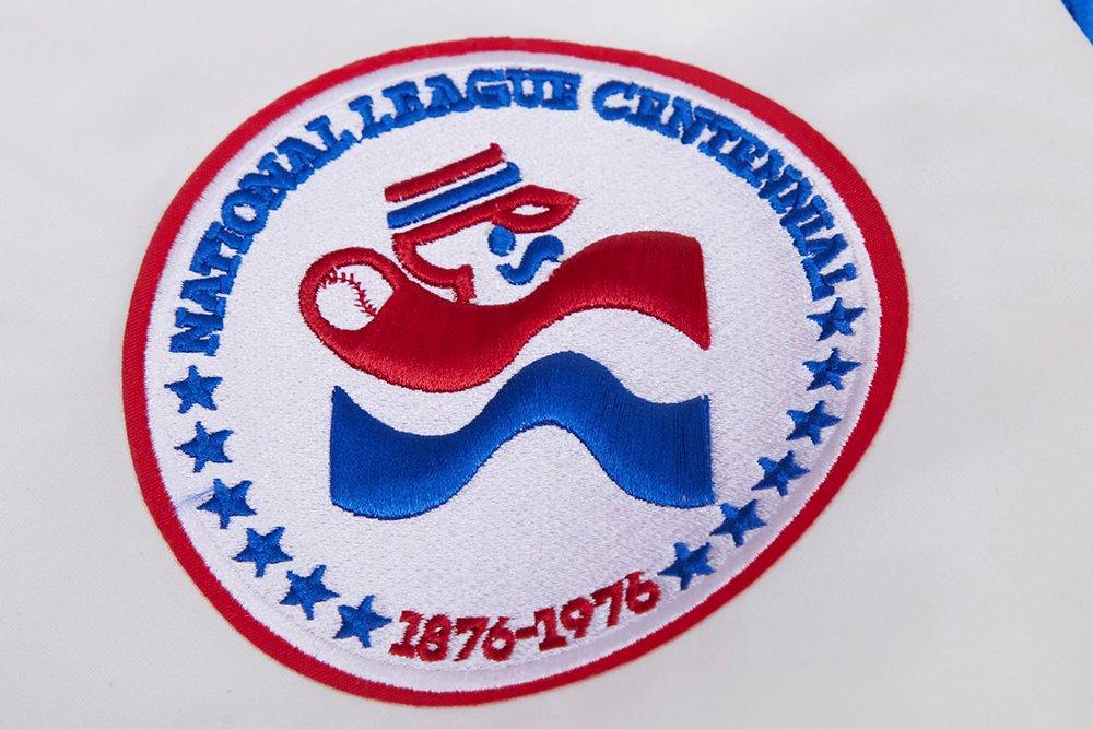 Pro Standard Men's MLB Atlanta Braves Retro Classic Rib Satin Jacket -Eggshell/Red - EGGSHELL/RED Thumbnail View 7