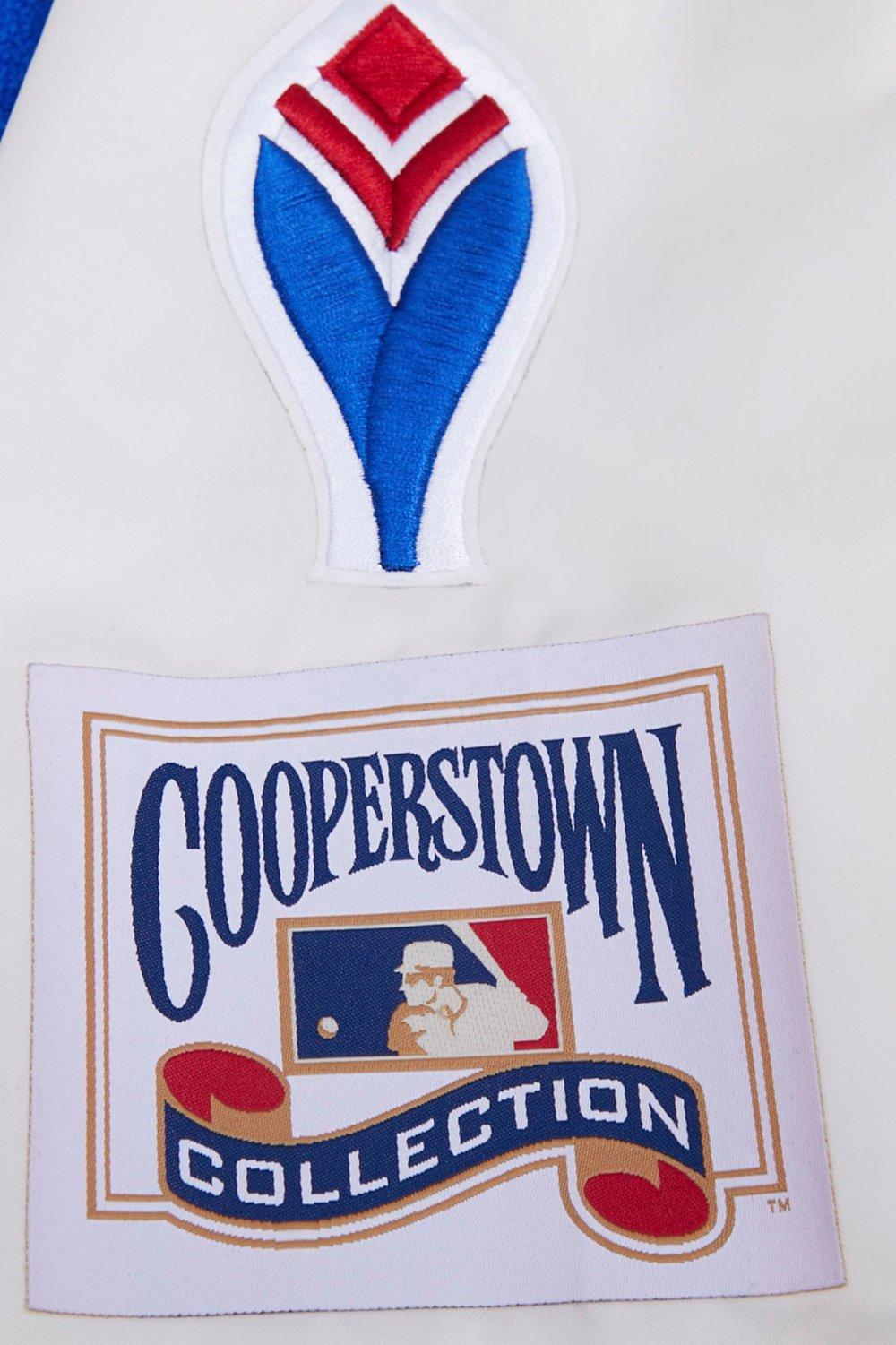 Pro Standard Men's MLB Atlanta Braves Retro Classic Rib Satin Jacket -Eggshell/Red - EGGSHELL/RED Thumbnail View 8