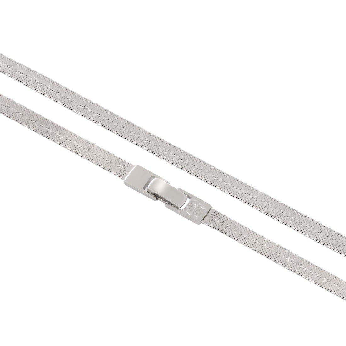 King Ice 5mm Thick Herringbone Chain - White Gold - WHITE GOLD