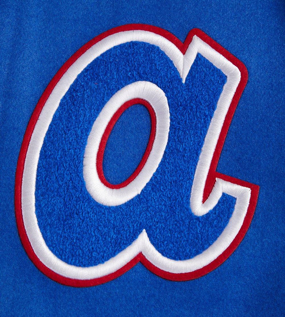 Pro Standard Men's MLB Atlanta Braves Retro Classic Rib Wool Varsity Jacket -Royal Blue/Red - ROYAL/RED Thumbnail View 7