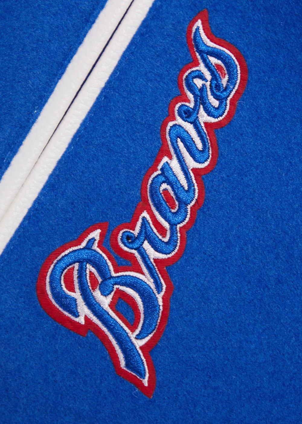 Pro Standard Men's MLB Atlanta Braves Retro Classic Rib Wool Varsity Jacket -Royal Blue/Red - ROYAL/RED Thumbnail View 8