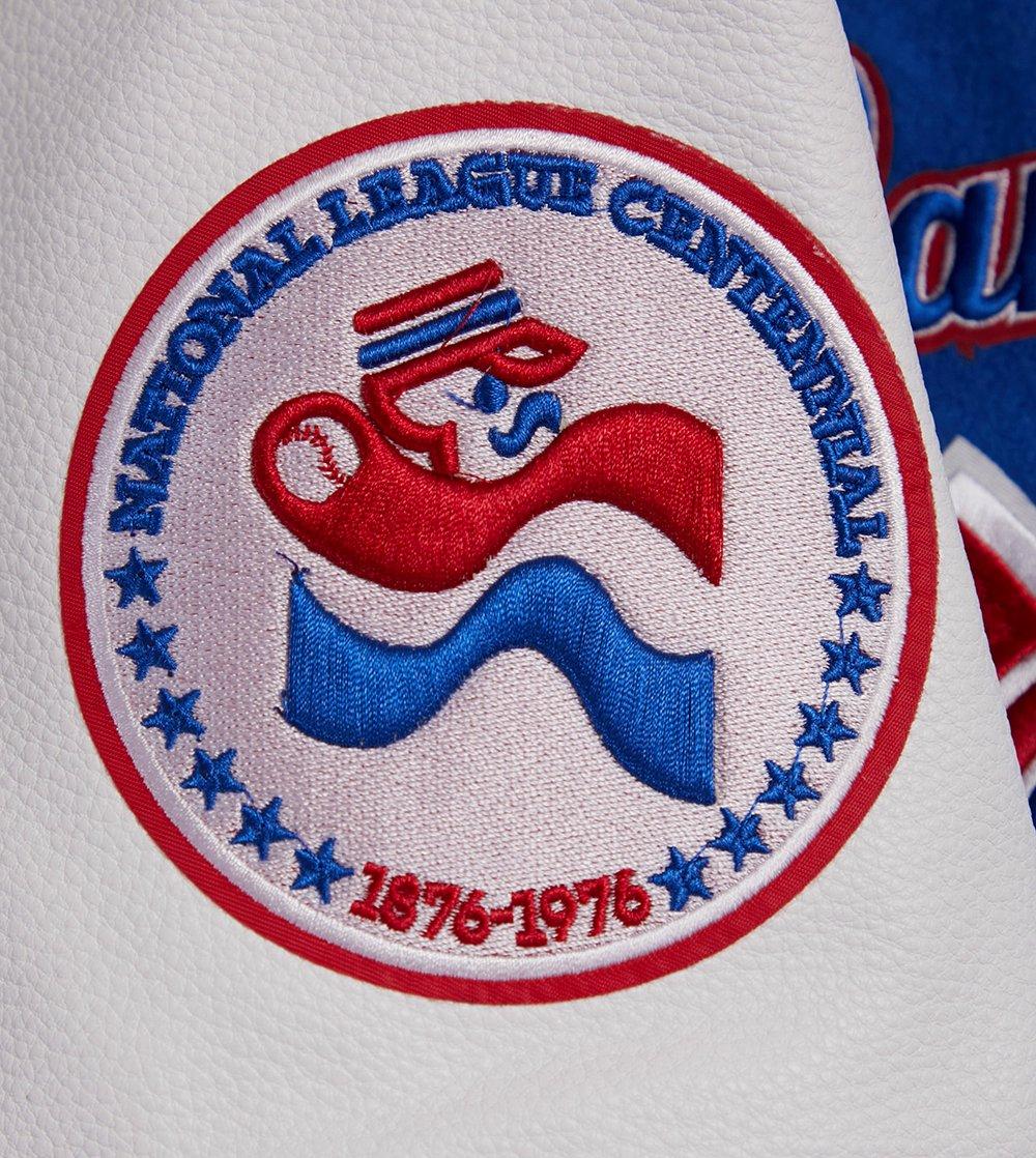 Pro Standard Men's MLB Atlanta Braves Retro Classic Rib Wool Varsity Jacket -Royal Blue/Red - ROYAL/RED Thumbnail View 9