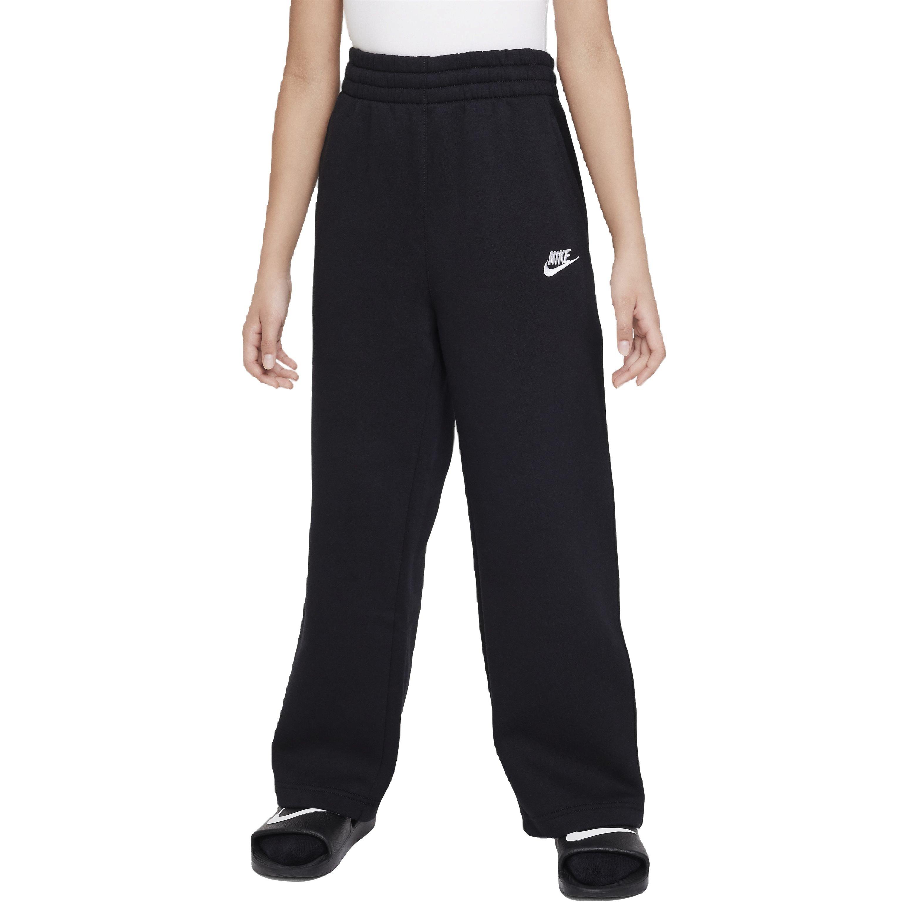 Nike Big Girls' Sportswear Club Fleece Wide-Leg Pants - Black - BLACK Thumbnail View 1