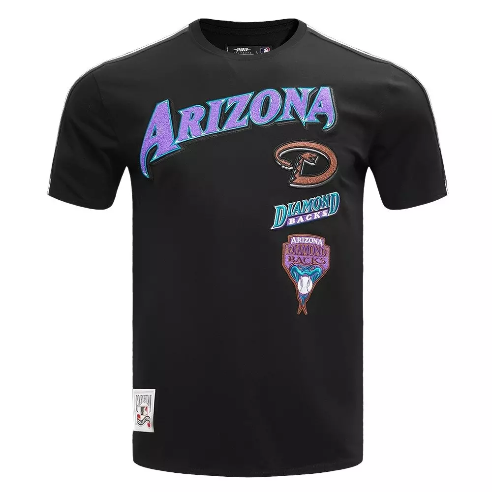 Pro Standard Men's MLB Arizona Diamondbacks Retro Classic Single Jersey Striped Tee - Black - BLACK