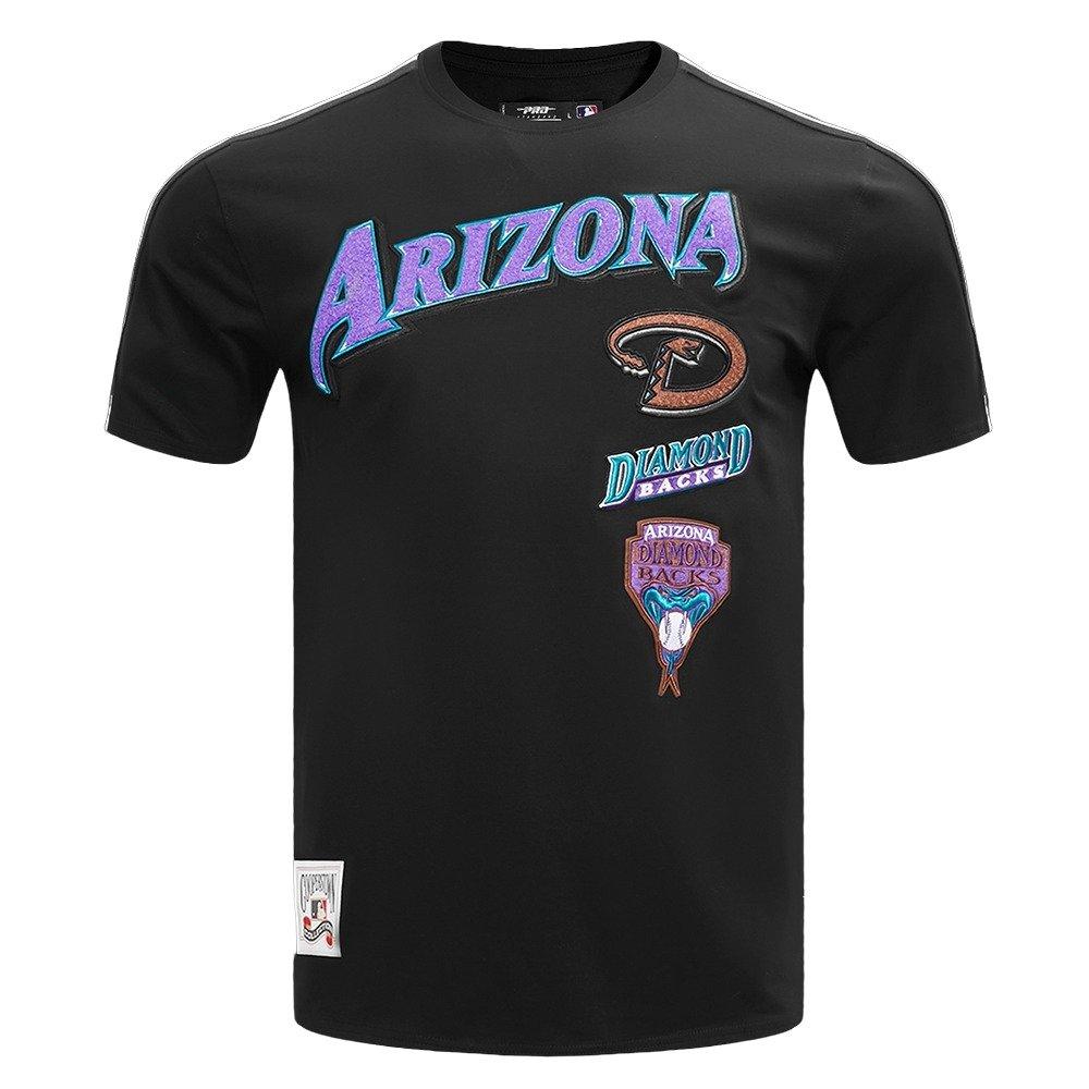 Pro Standard Men's MLB Arizona Diamondbacks Retro Classic Single Jersey Striped Tee -Black - BLACK Thumbnail View 1