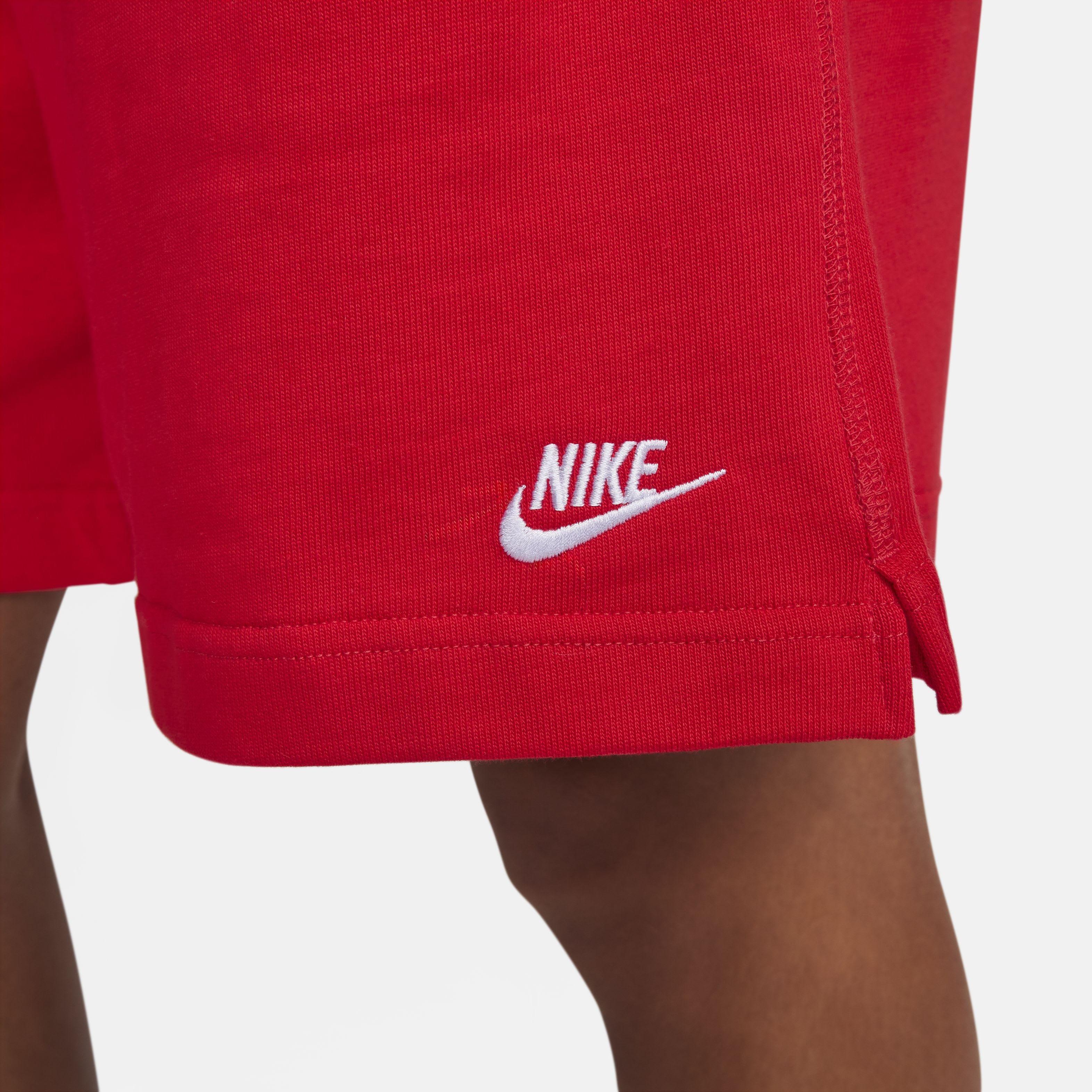 Nike Men's Club Knit Shorts - RED Thumbnail View 5